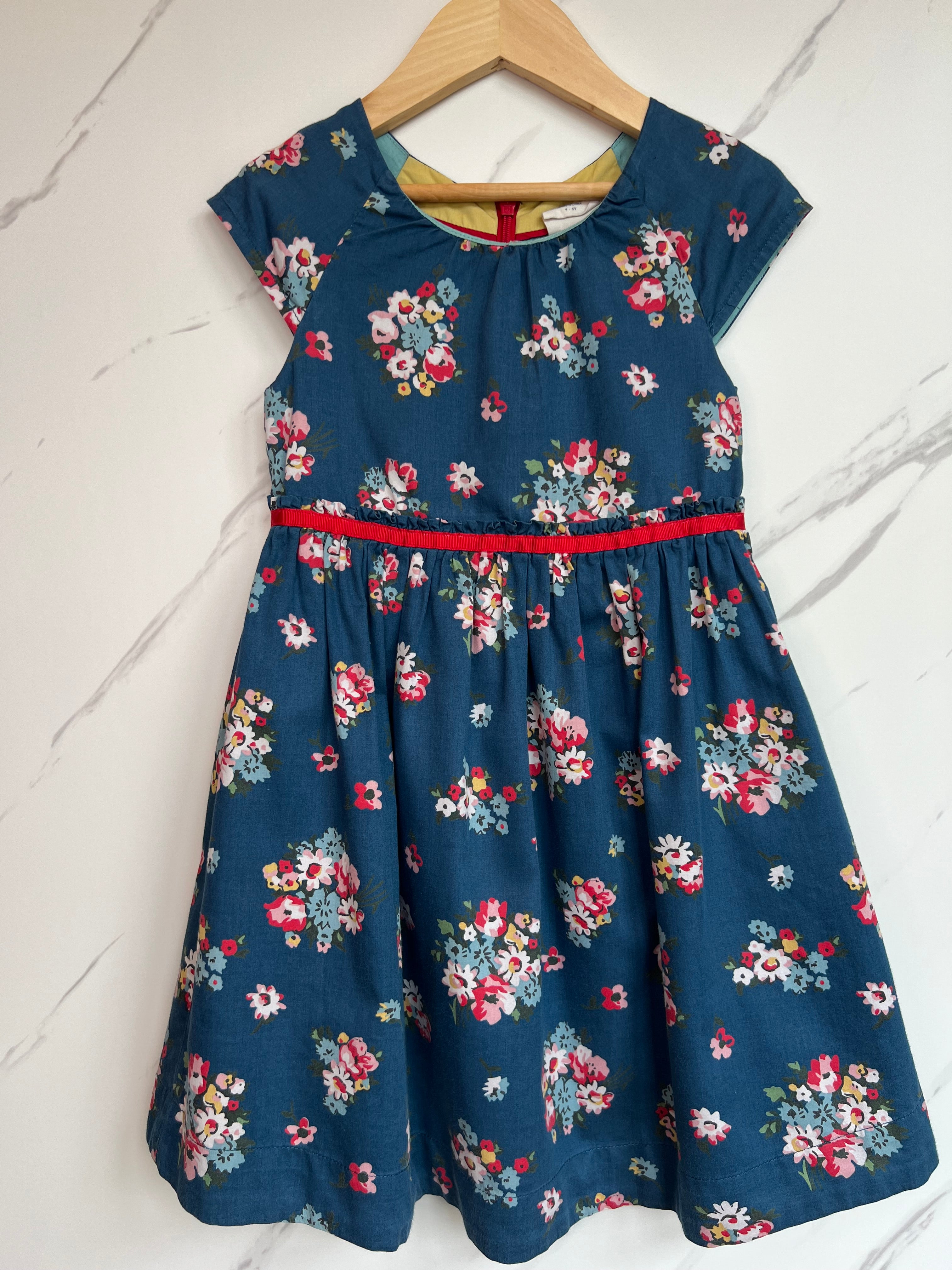 Boden Blue Floral Occasion Dress Age 4-5 Years