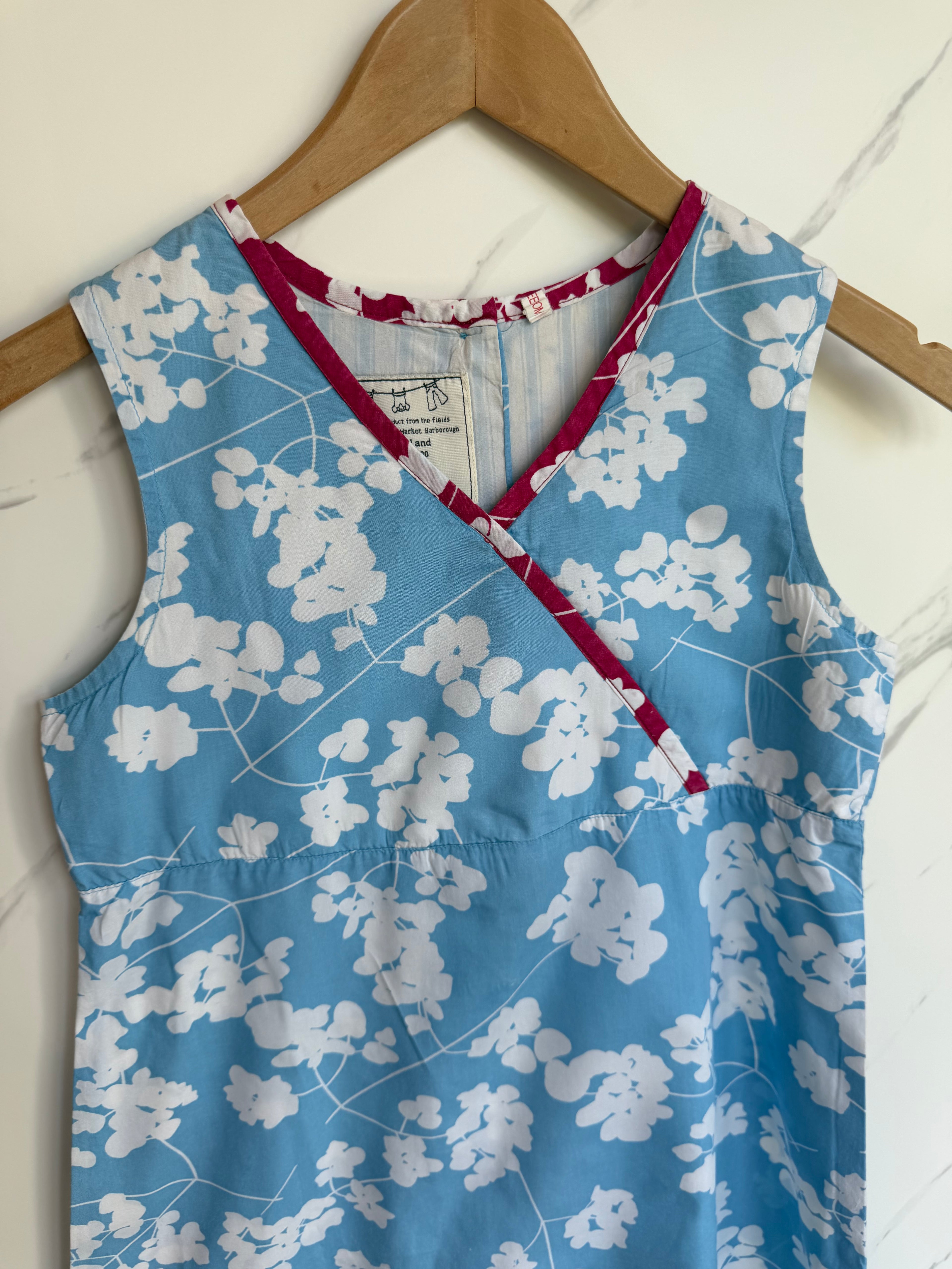 Joules Pale Blue & White Floral Dress Age 8-9 Years