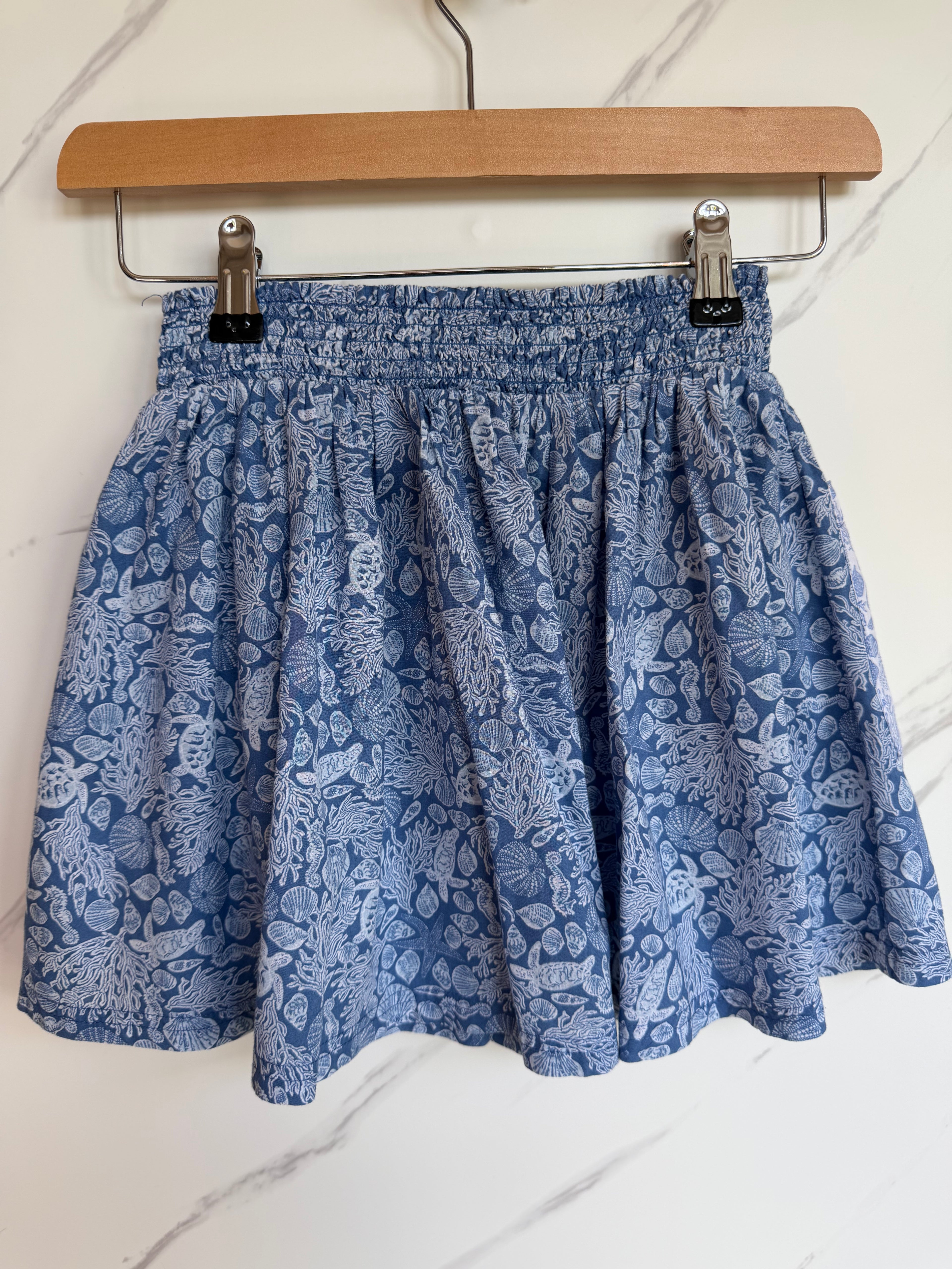 Fatface Blue Turtles & Coral Skirt Age 6-7 Years