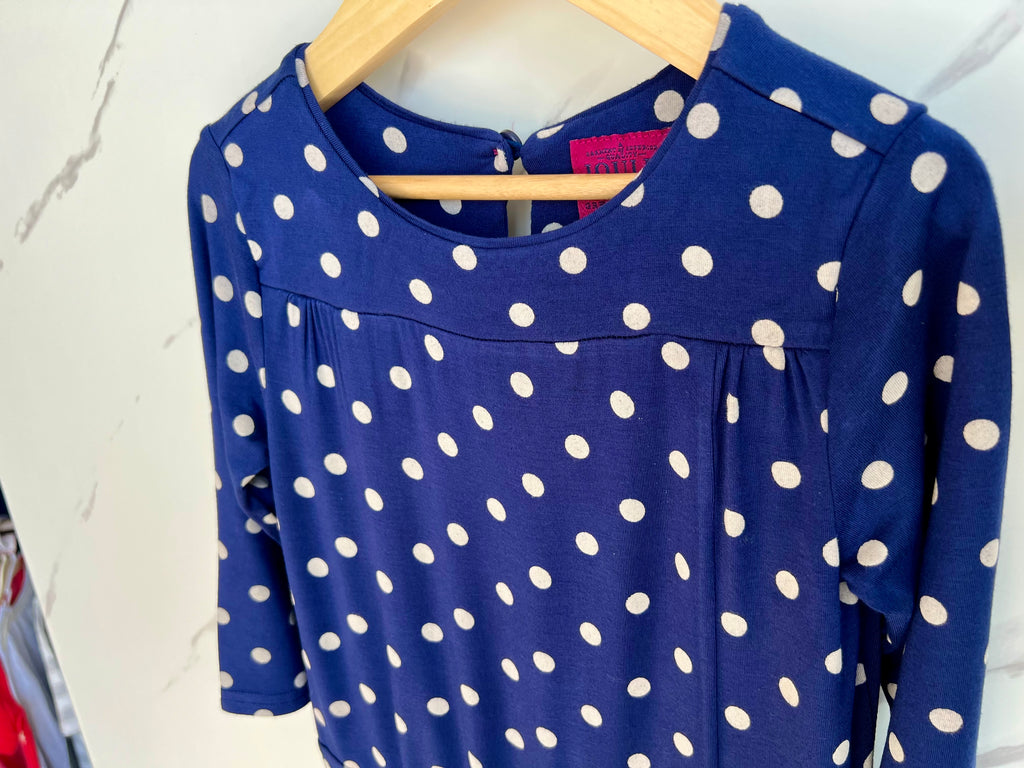 Joules Navy and White Spotted Jersey Dress Age 5-6 Years