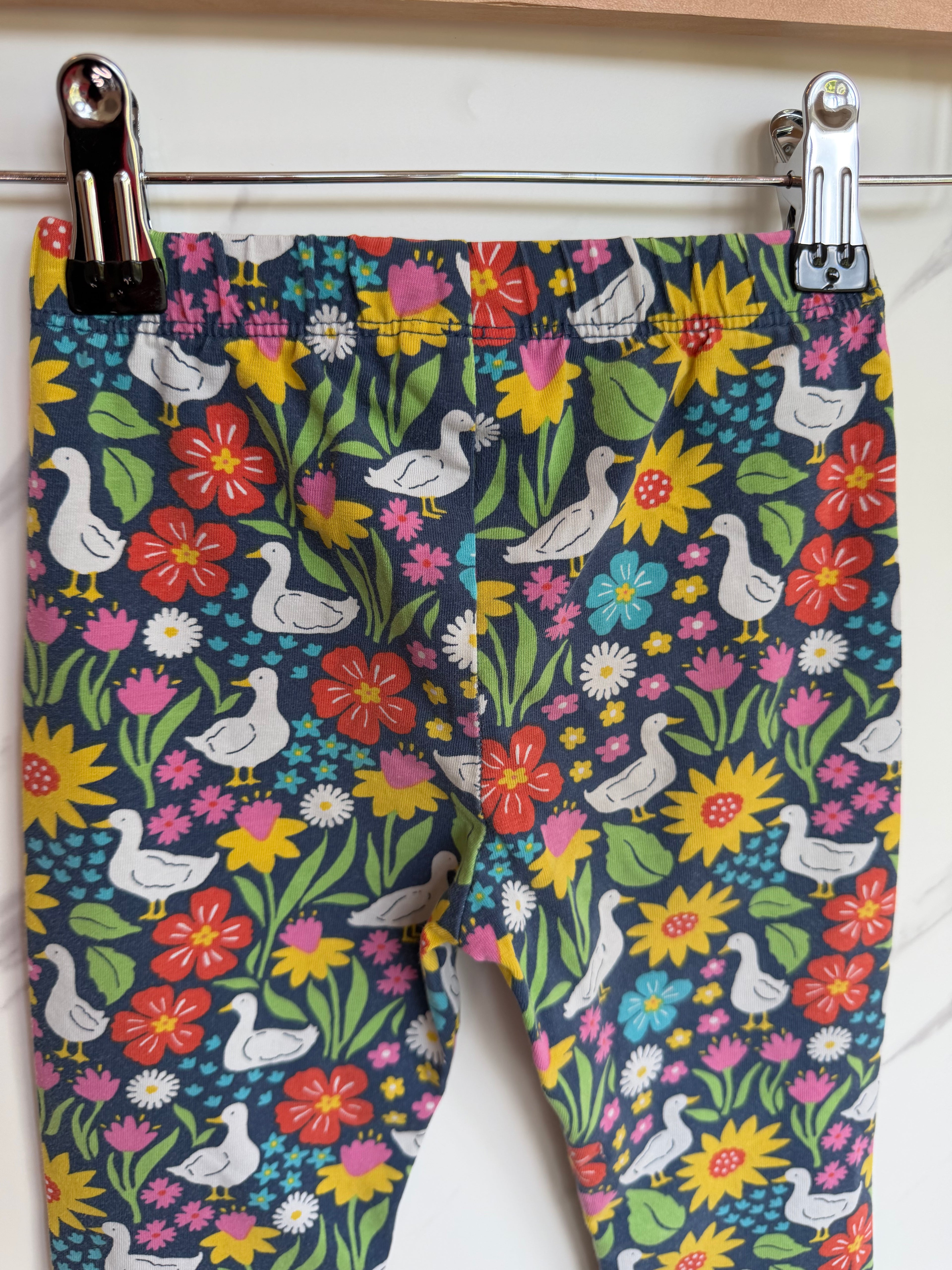 Frugi Navy Floral Duck Leggings Age 2-3 Years