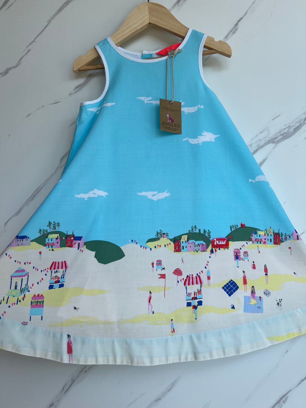 Joules Beach Scene A-Line Dress (Generous) Age 3 Years