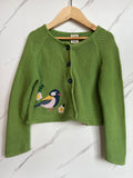 Frugi Green Bird Cardigan Age 4-5 Years