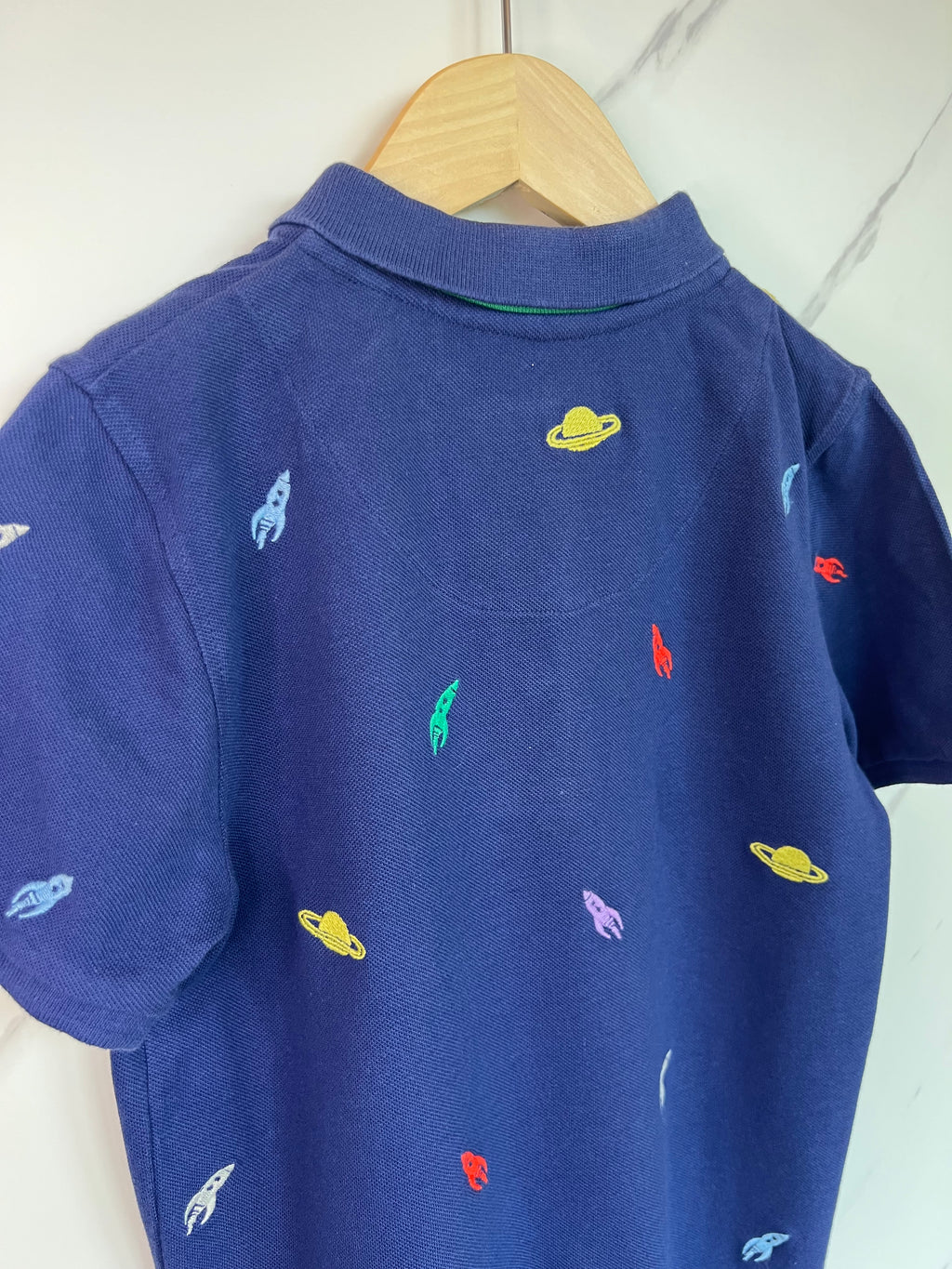 Boden Blue Rocket Polo Shirt Age 9-10 Years