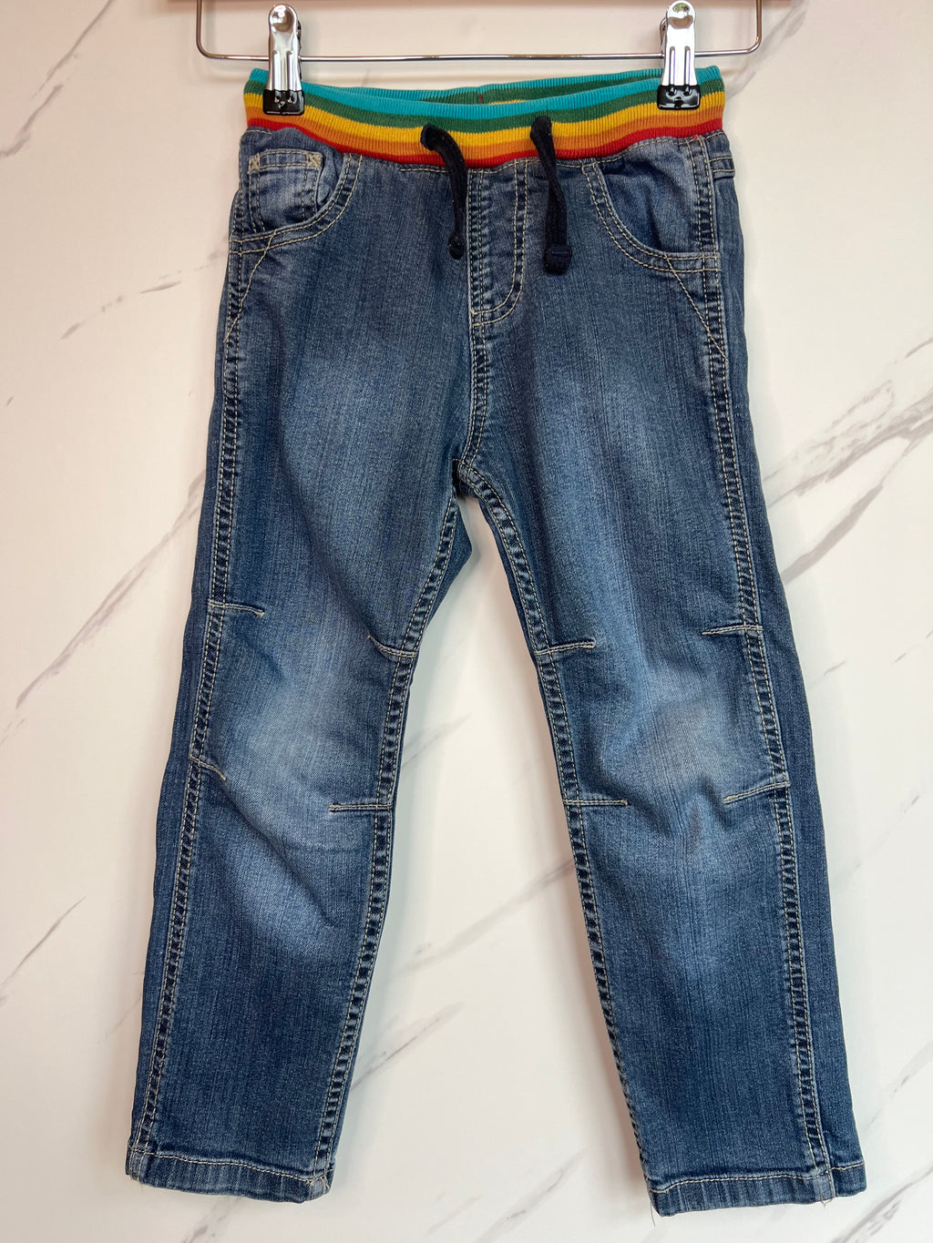 Frugi Jeans With Rainbow Band Age 4-5 Years