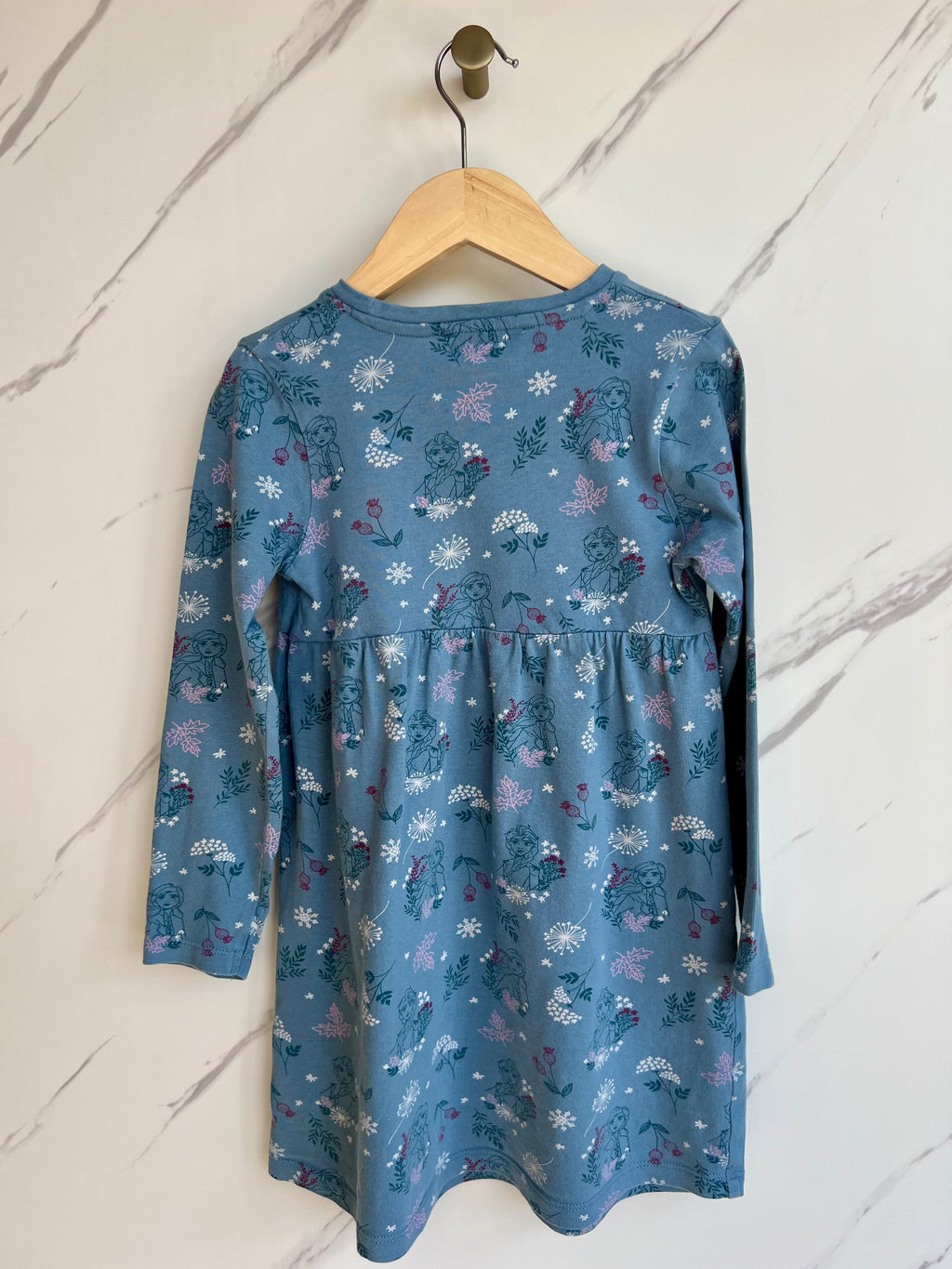 M&S Frozen Themed Long Sleeved Jersey Dress Age 5-6 Years