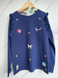 Joules Navy Night Animals Long-Sleeved Top Age 9-10 Years