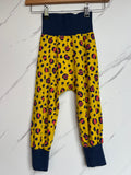 Frugi Yellow & Navy Leopard Print Parsnip Trousers Age 2-3 Years
