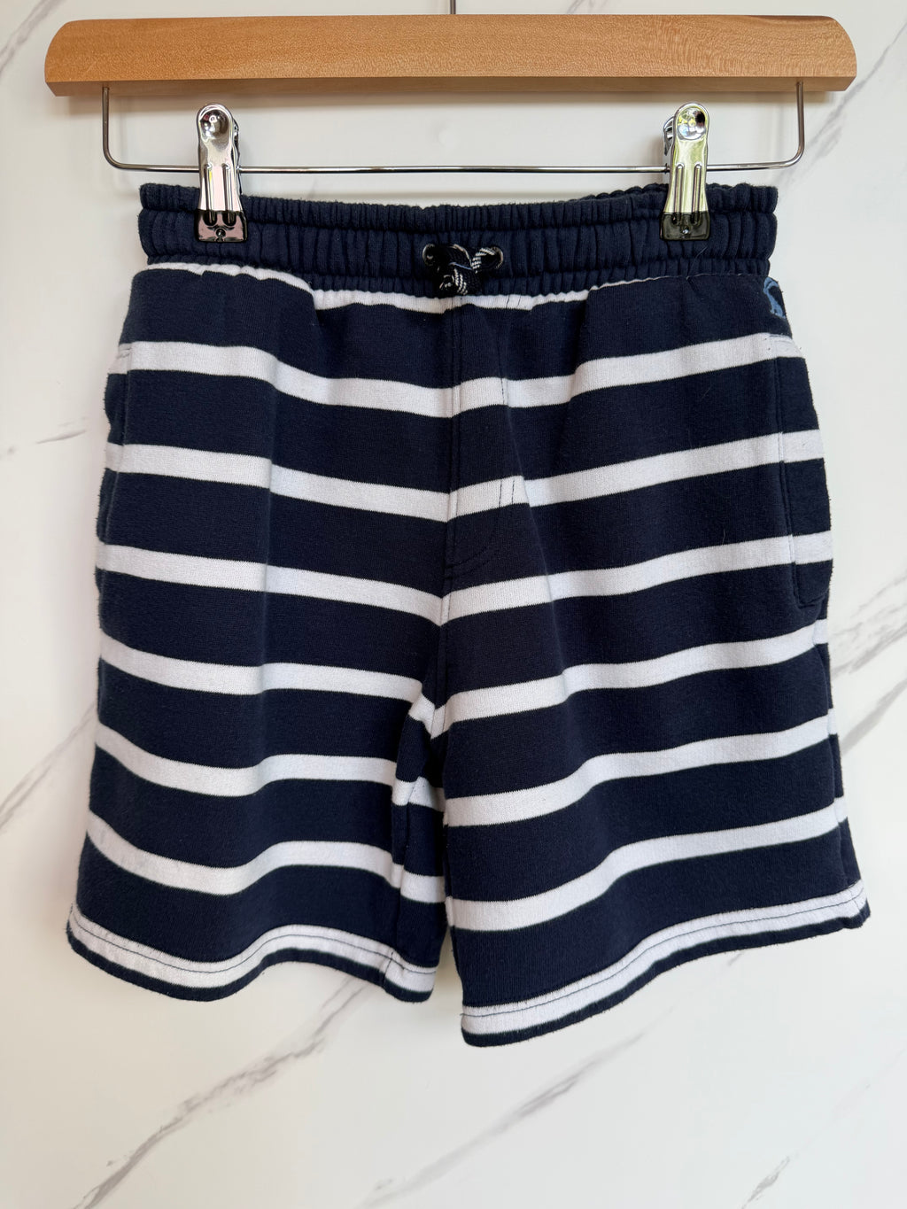 Joules Navy & White Striped Shorts Age 8 Years