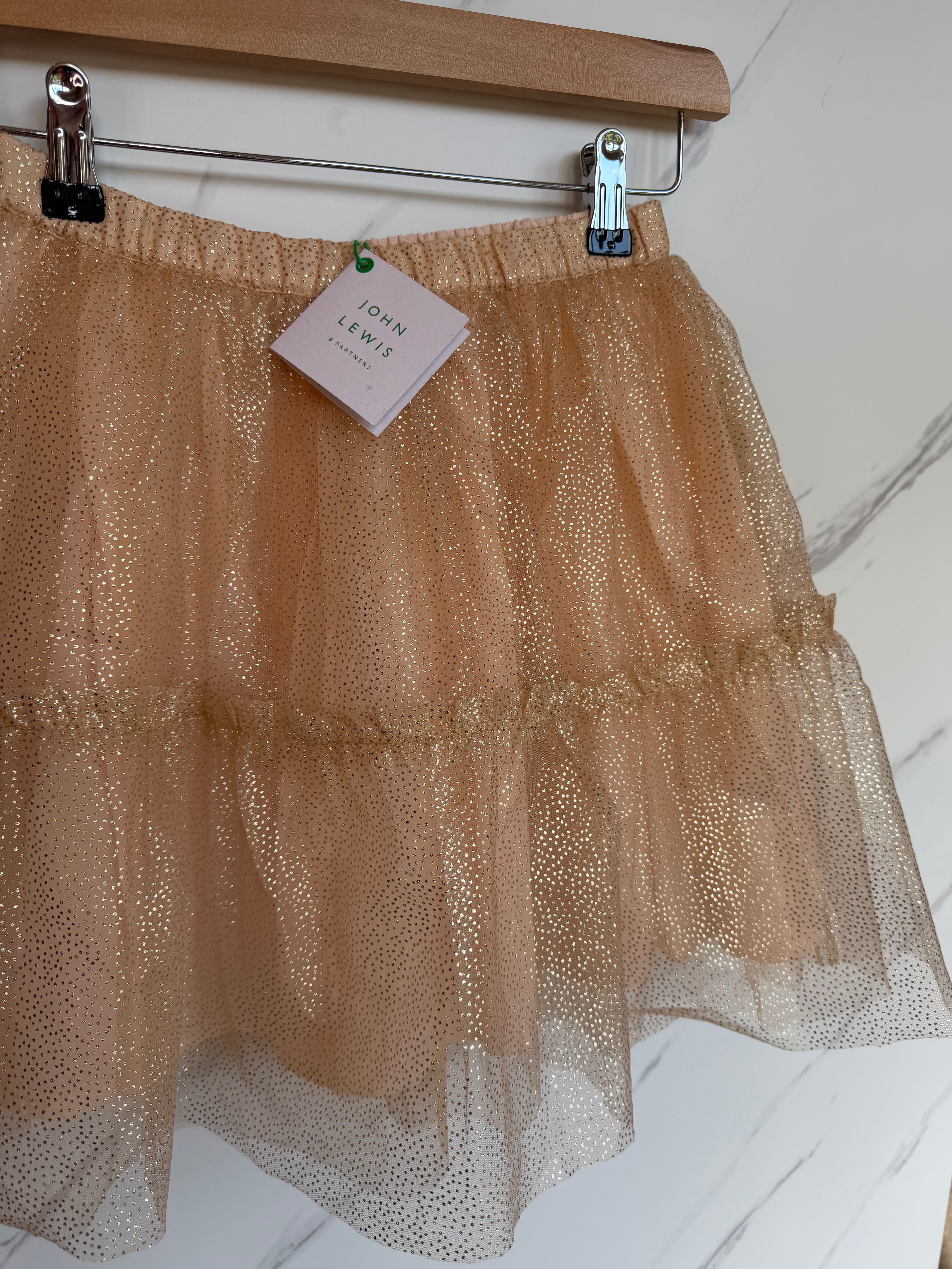 John Lewis Peach & Gold Skirt Age 10 Years