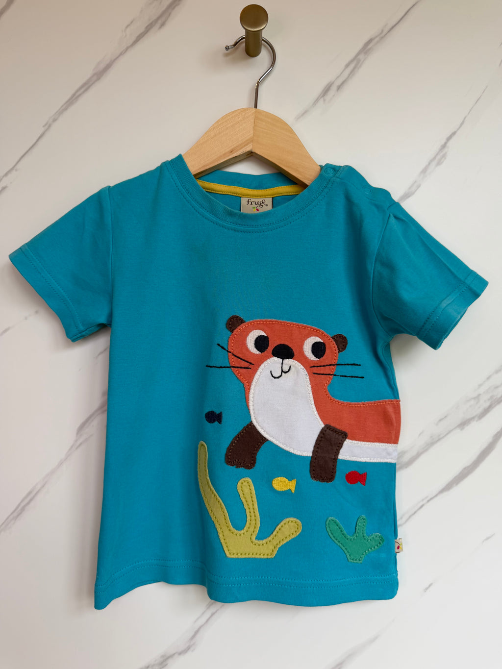 Frugi Blue Otter T-Shirt Age 18-24 Months