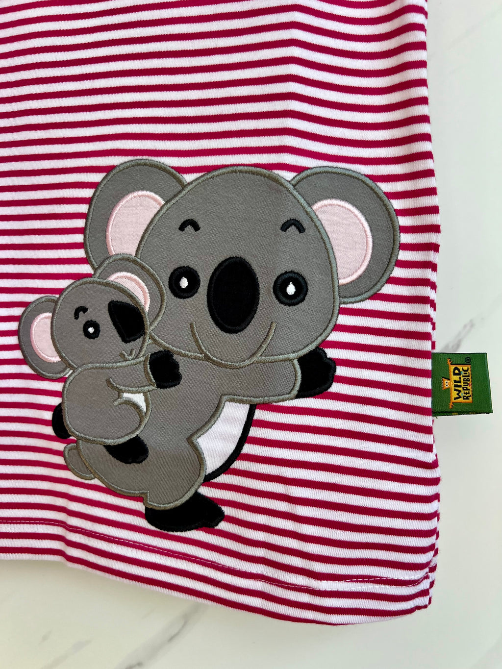 Wild Republic Pink and White Striped Koala Dress Age 5-6 years