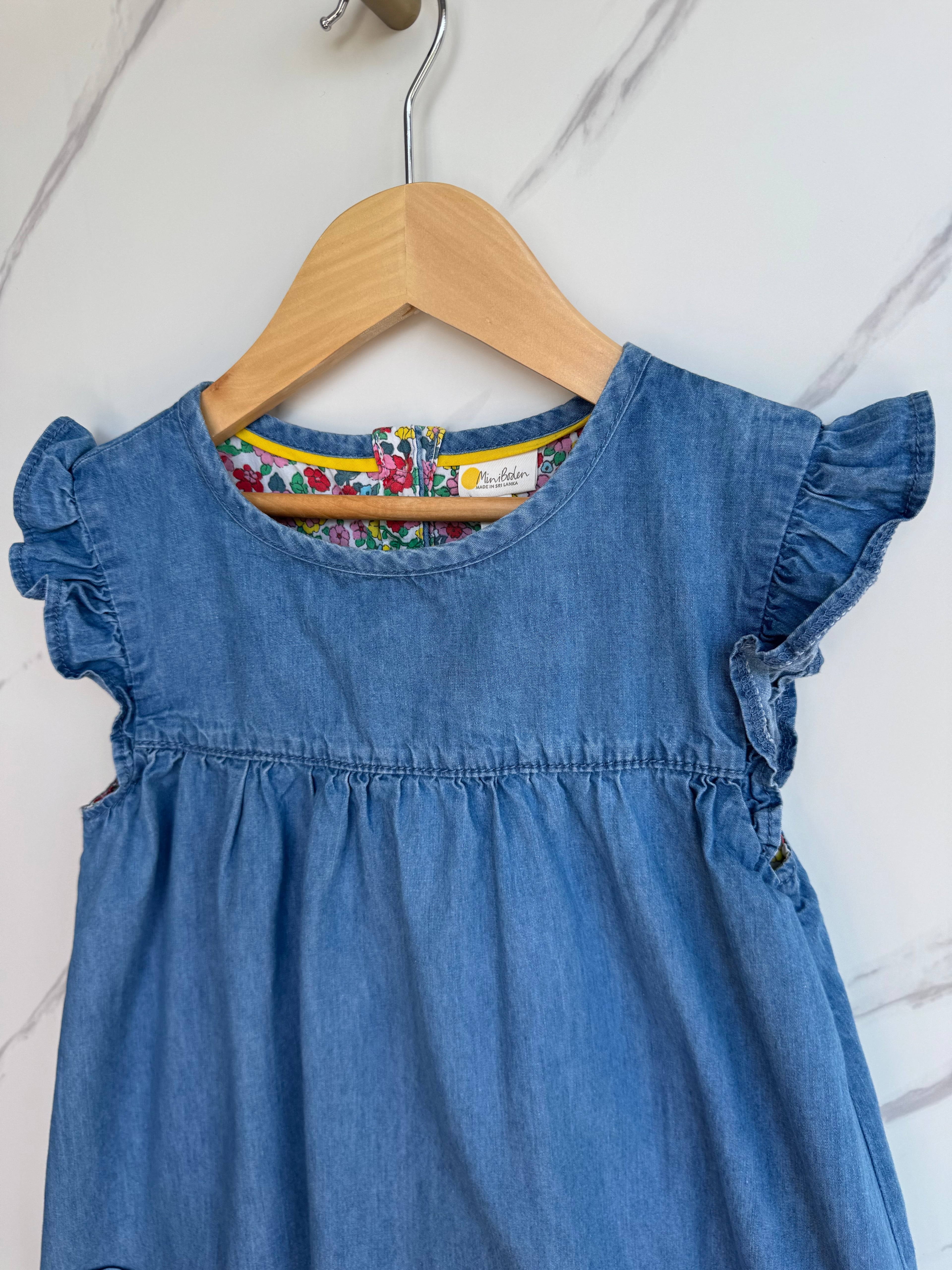 Boden Lightweight Denim Flared Dress Age 7-8 Years