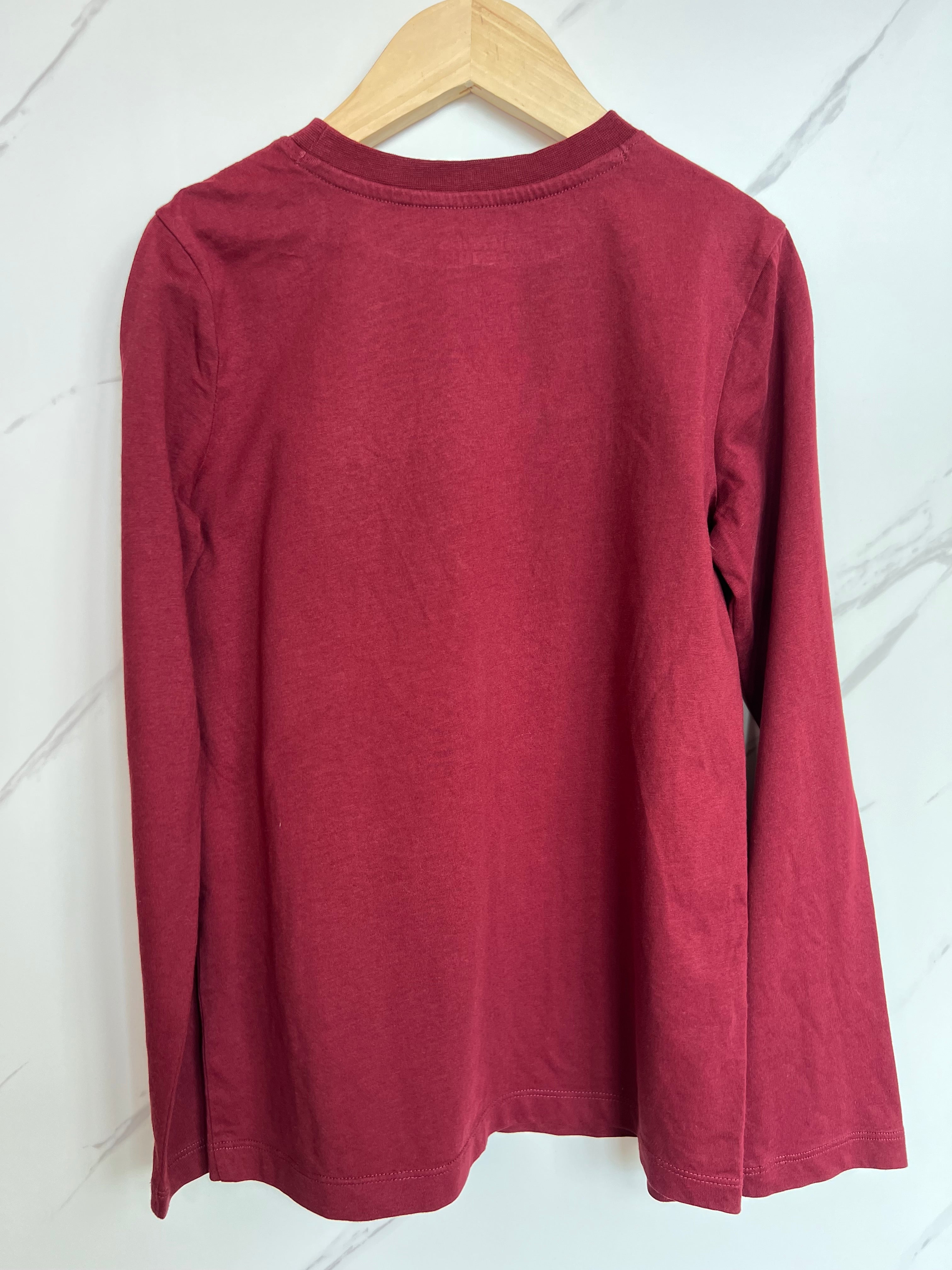 Lands End Dark Red Dinosaur Long-Sleeved Top Age 8 Years