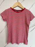 Frugi Pink & White Striped Pontelle T-Shirt Age 7-8 Years