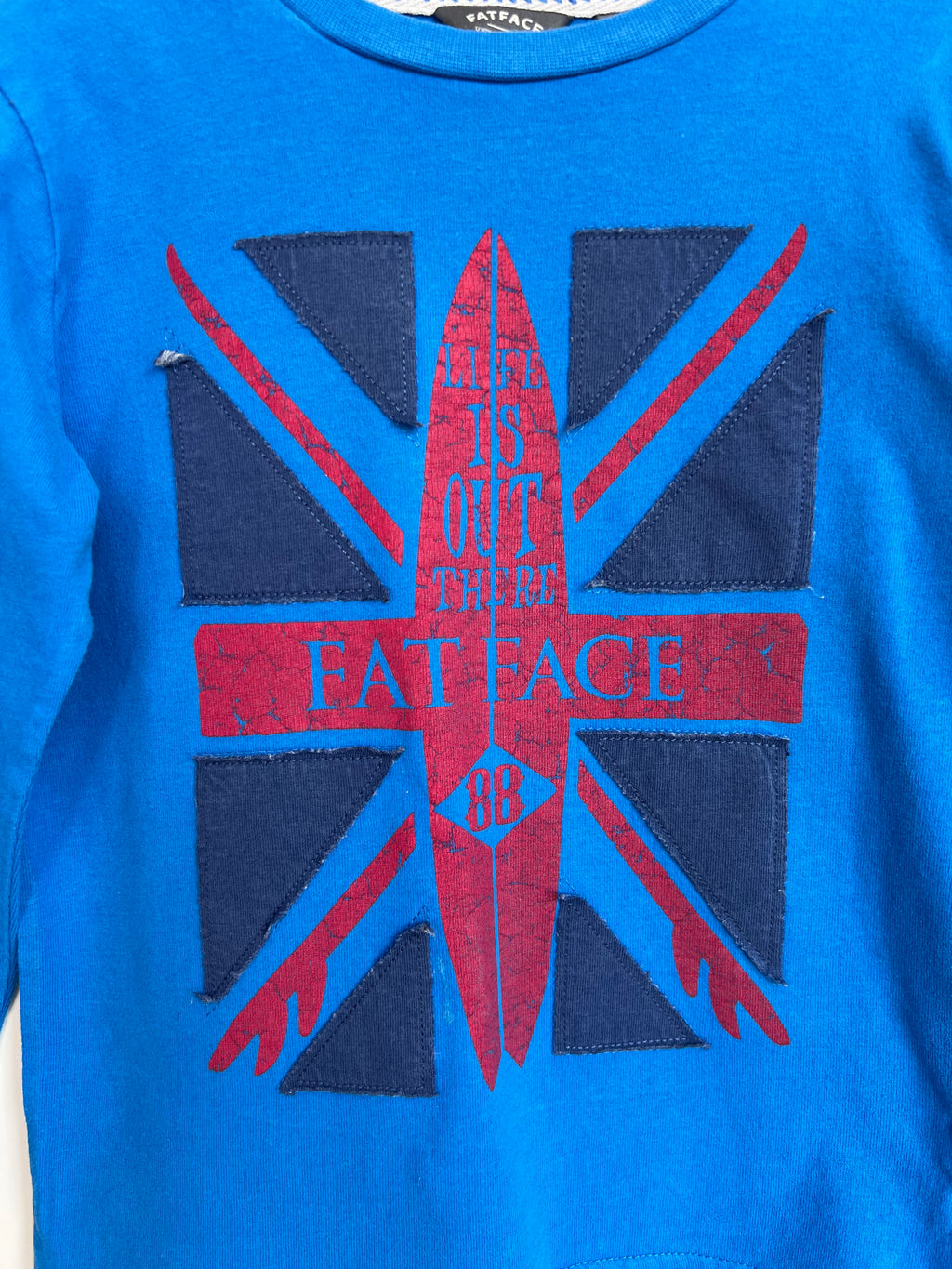 Fatface Blue Union Jack Long-Sleeved Top Age 4-5 Years