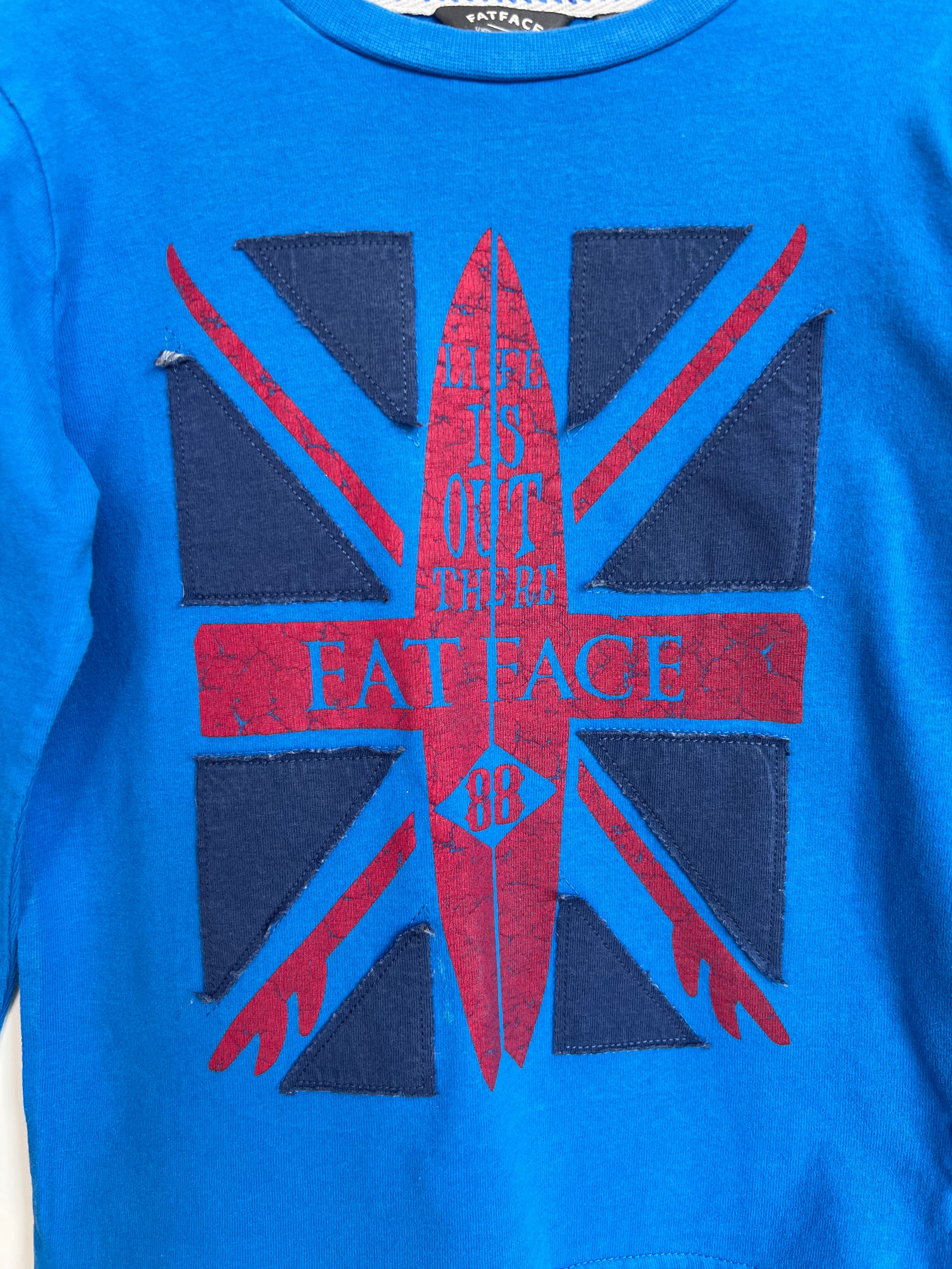 Fatface Blue Union Jack Long-Sleeved Top Age 4-5 Years