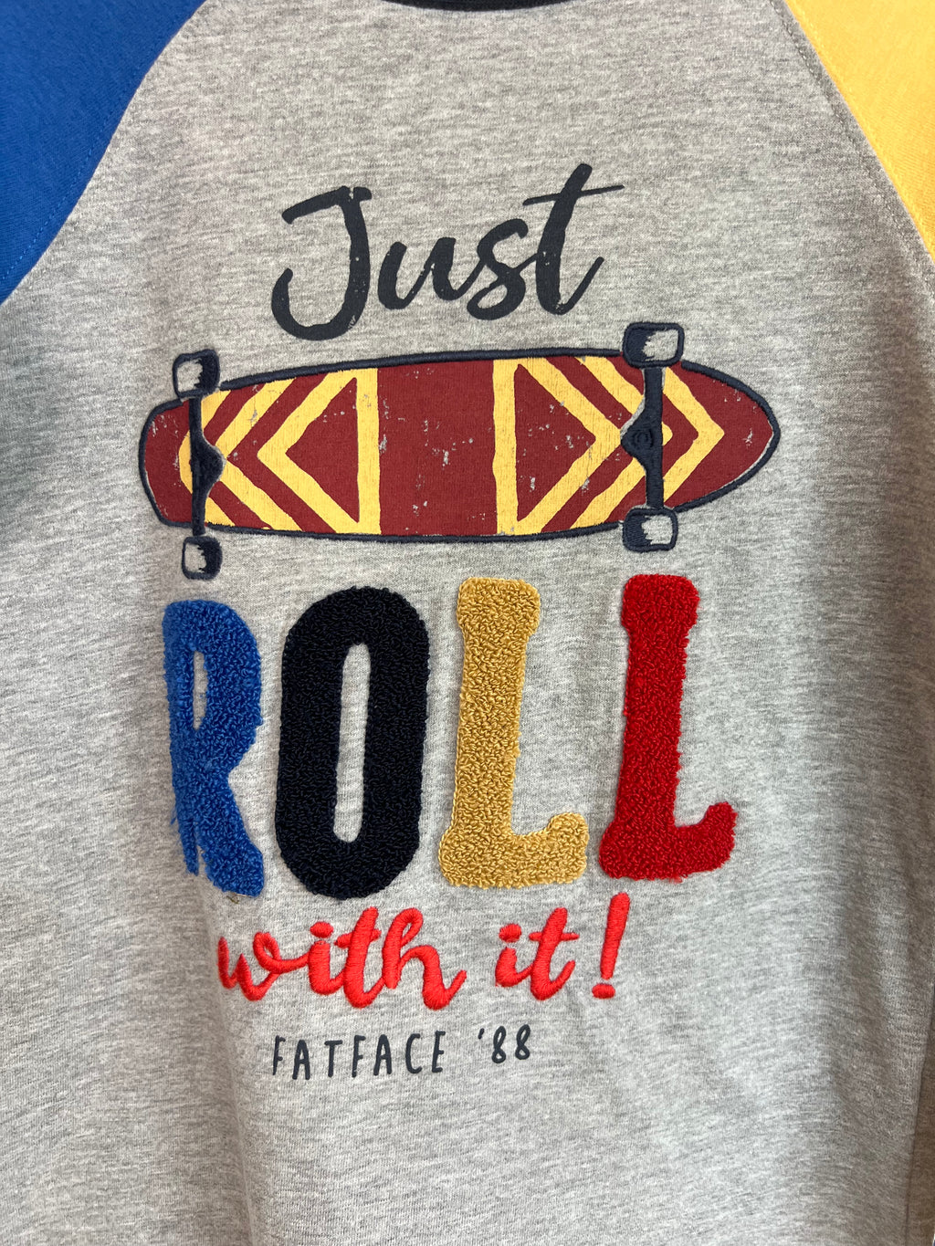Fatface Grey "Just Roll" Long-Sleeved Top Age 6-7 Years