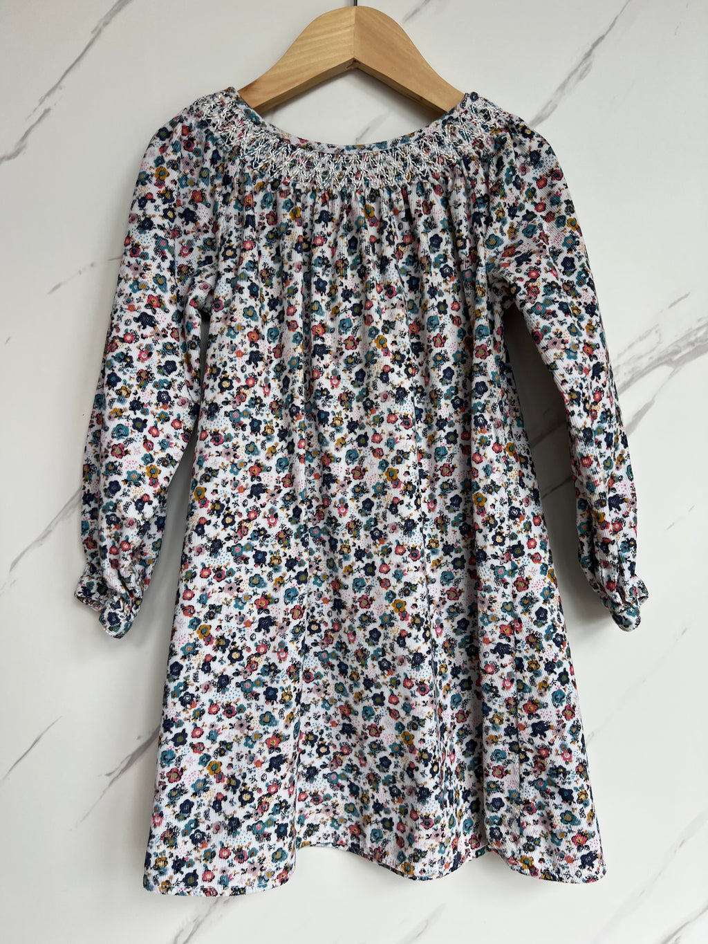 M&S Cord Ditsy Dress Age 4-5 Years