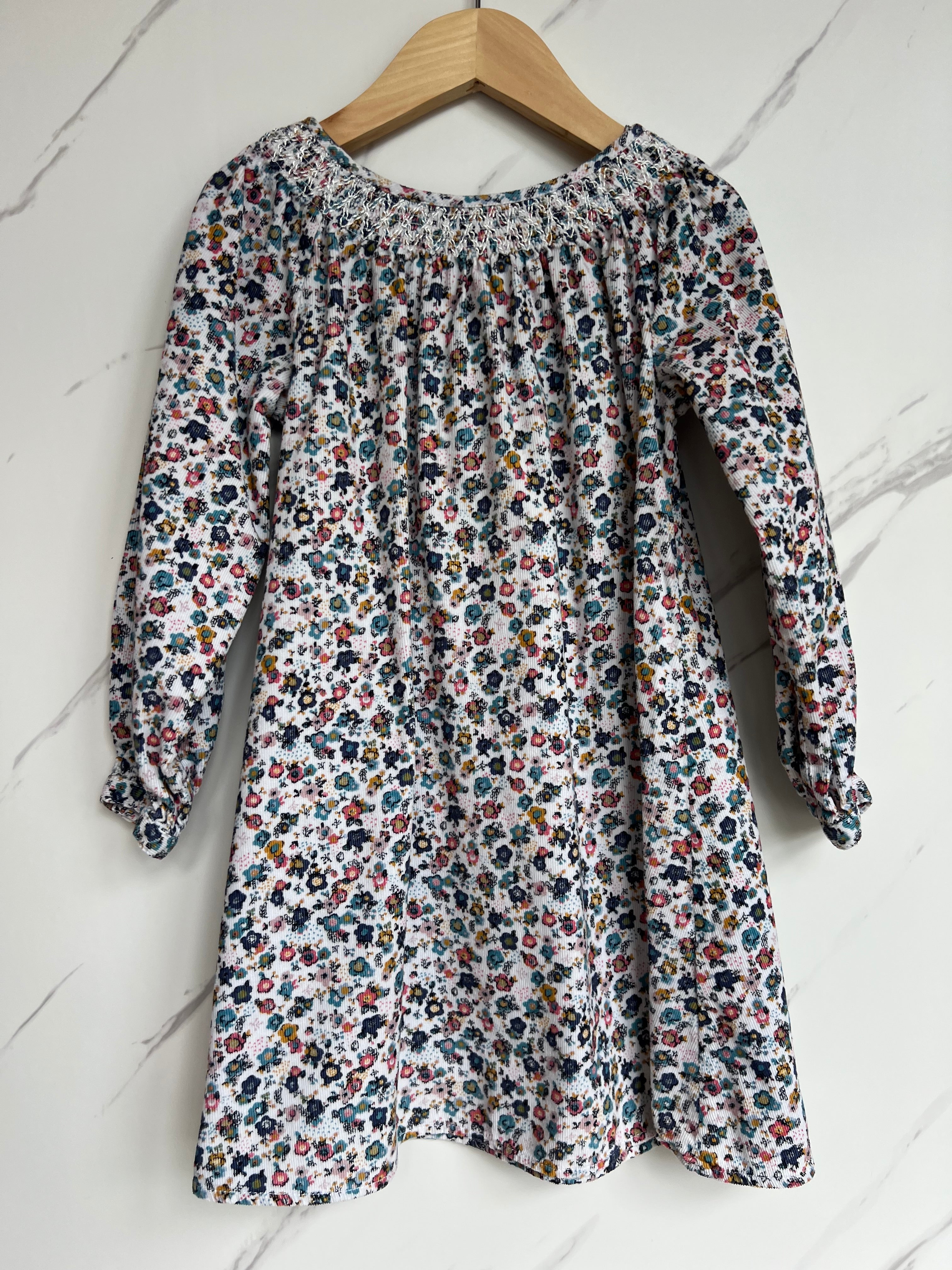 M&S Cord Ditsy Dress Age 4-5 Years