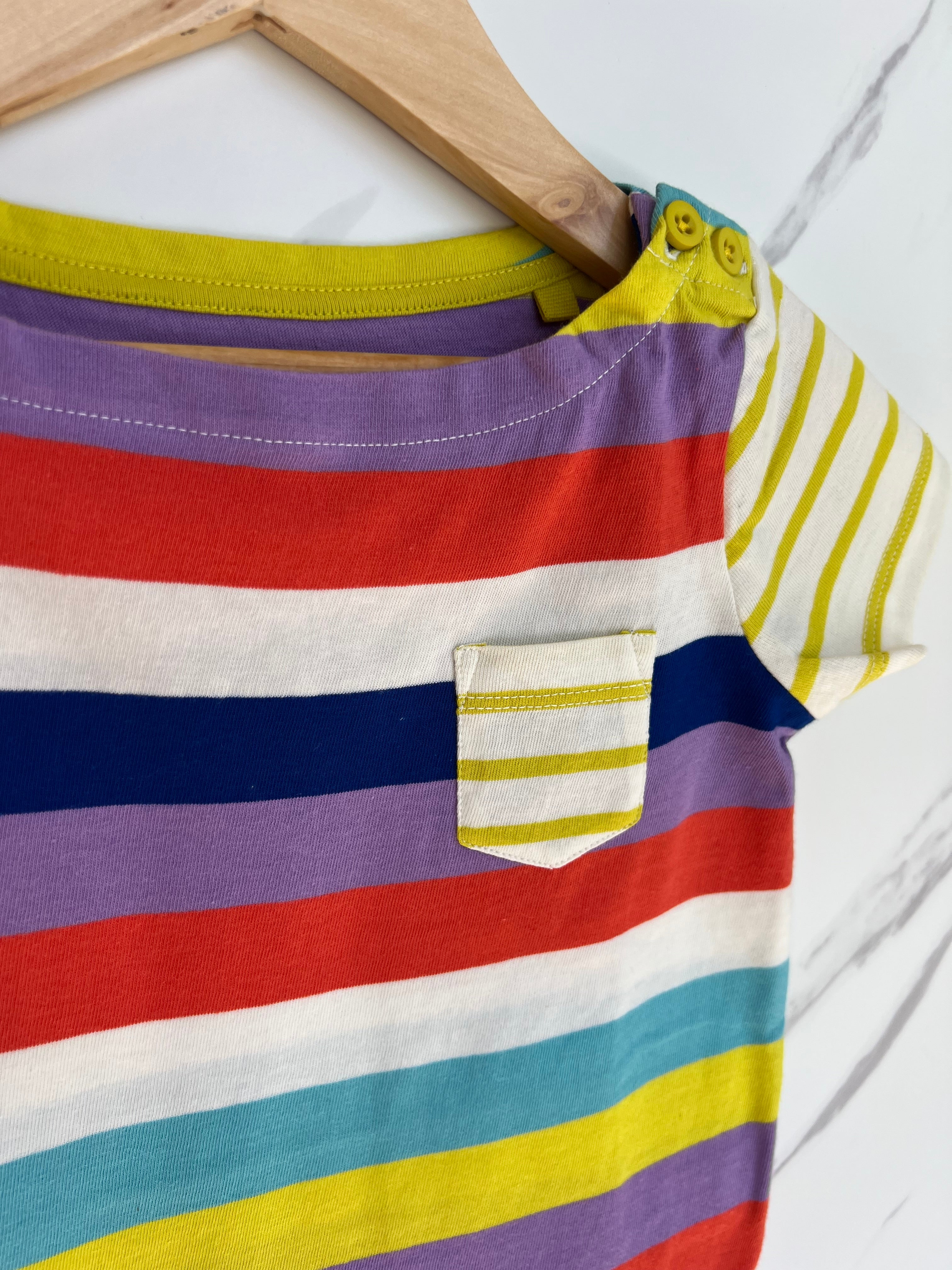 Boden Rainbow Striped T-Shirt Age 2-3 Years