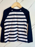 M&S Navy and White Striped Long-Sleeved Top Age 4-5 Years