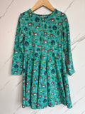 Frugi Green Deer Skater Dress Age 6-7 Years