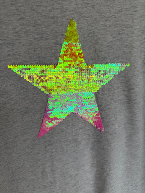Boden Grey Star Sequin T-Shirt Age 13-14 Years