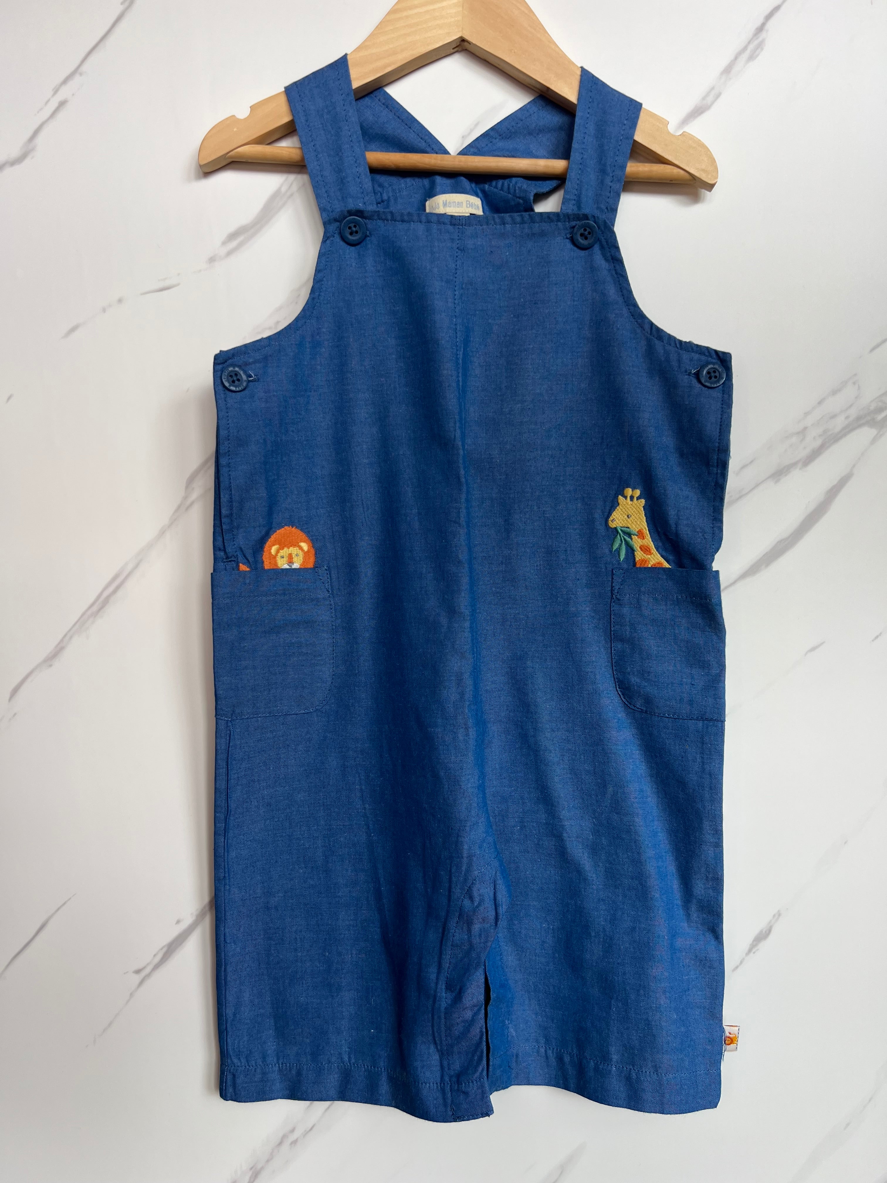 JoJo Maman Bebe Jungle Pocket Dungarees Age 18-24 Months