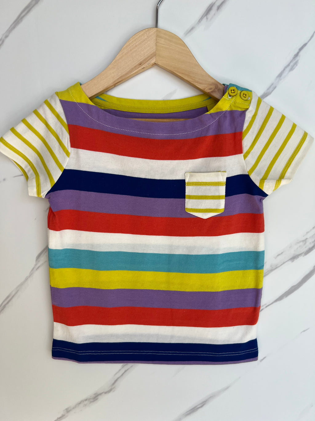 Boden Rainbow Striped T-Shirt Age 2-3 Years