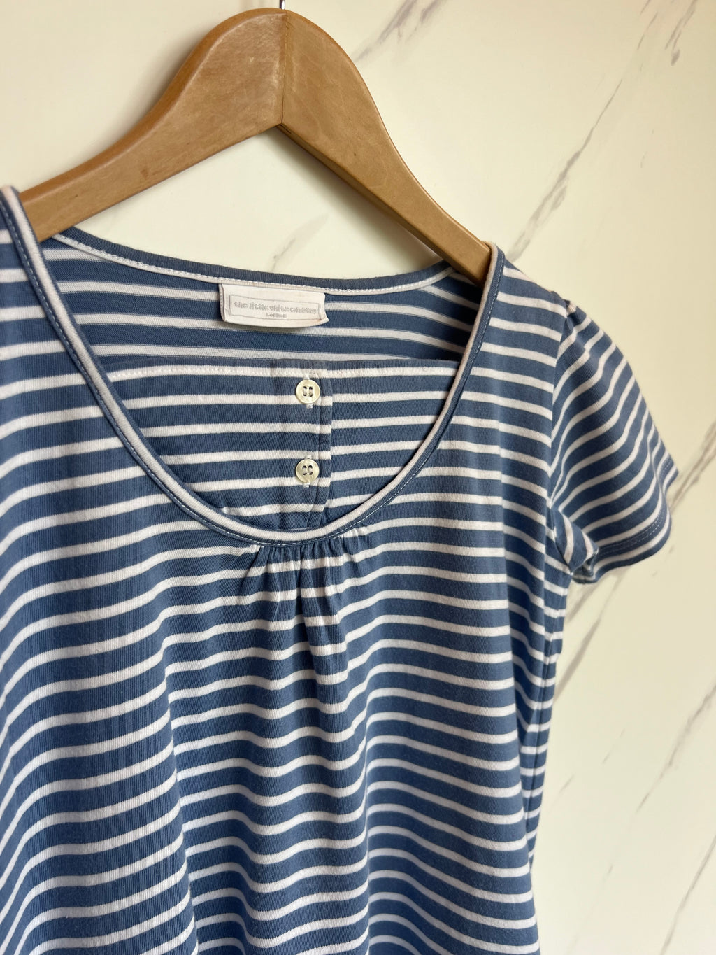 Little White Company Blue & White Striped Tunic Dress Age 9-10 Years