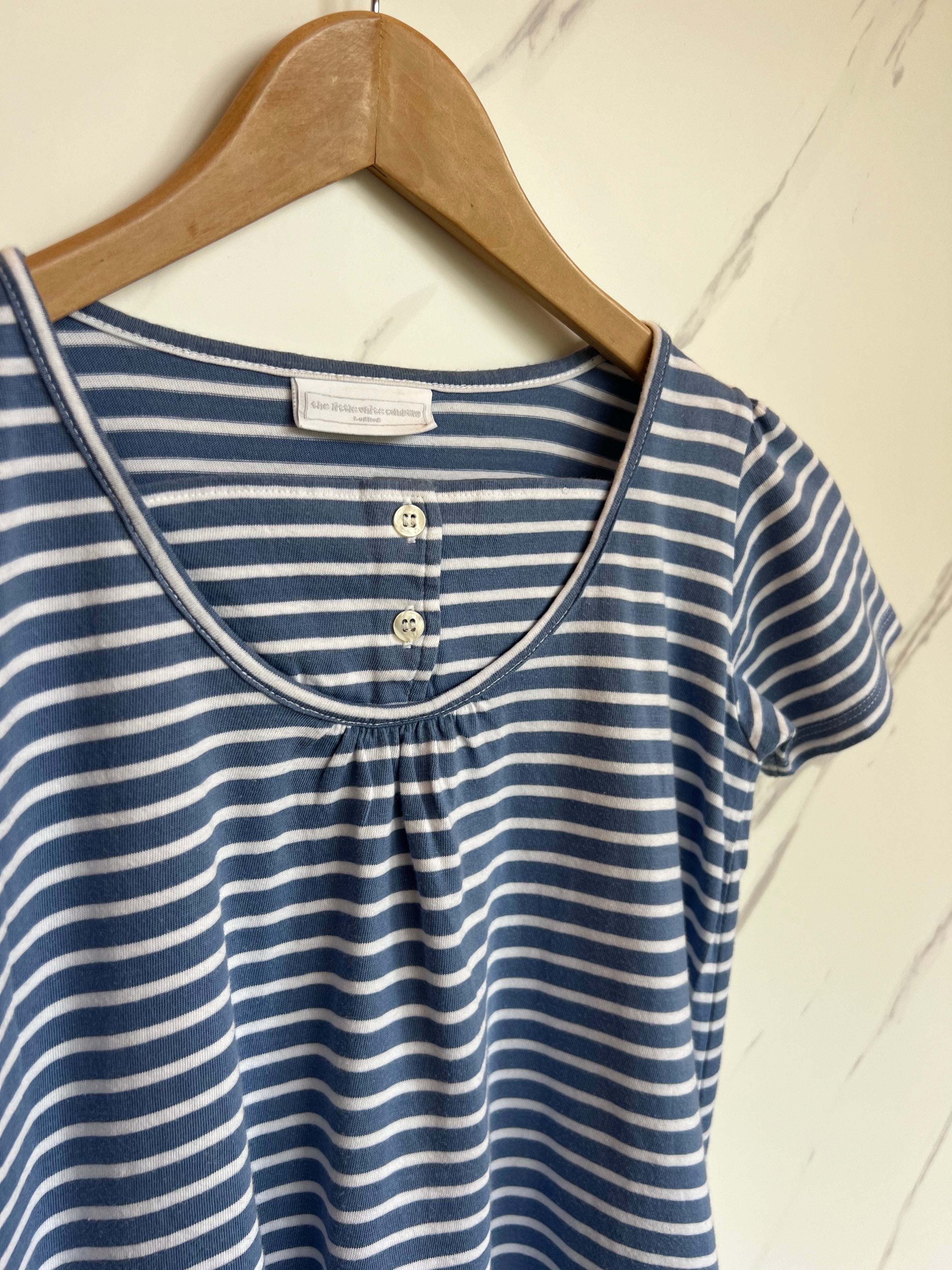 Little White Company Blue & White Striped Tunic Dress Age 9-10 Years