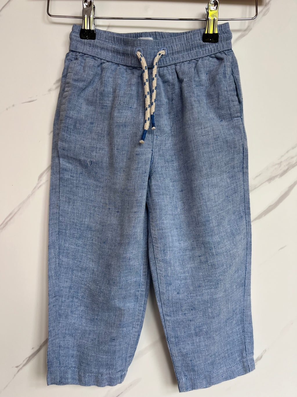 John Lewis Blue Linen Trousers Age 2-3 Years