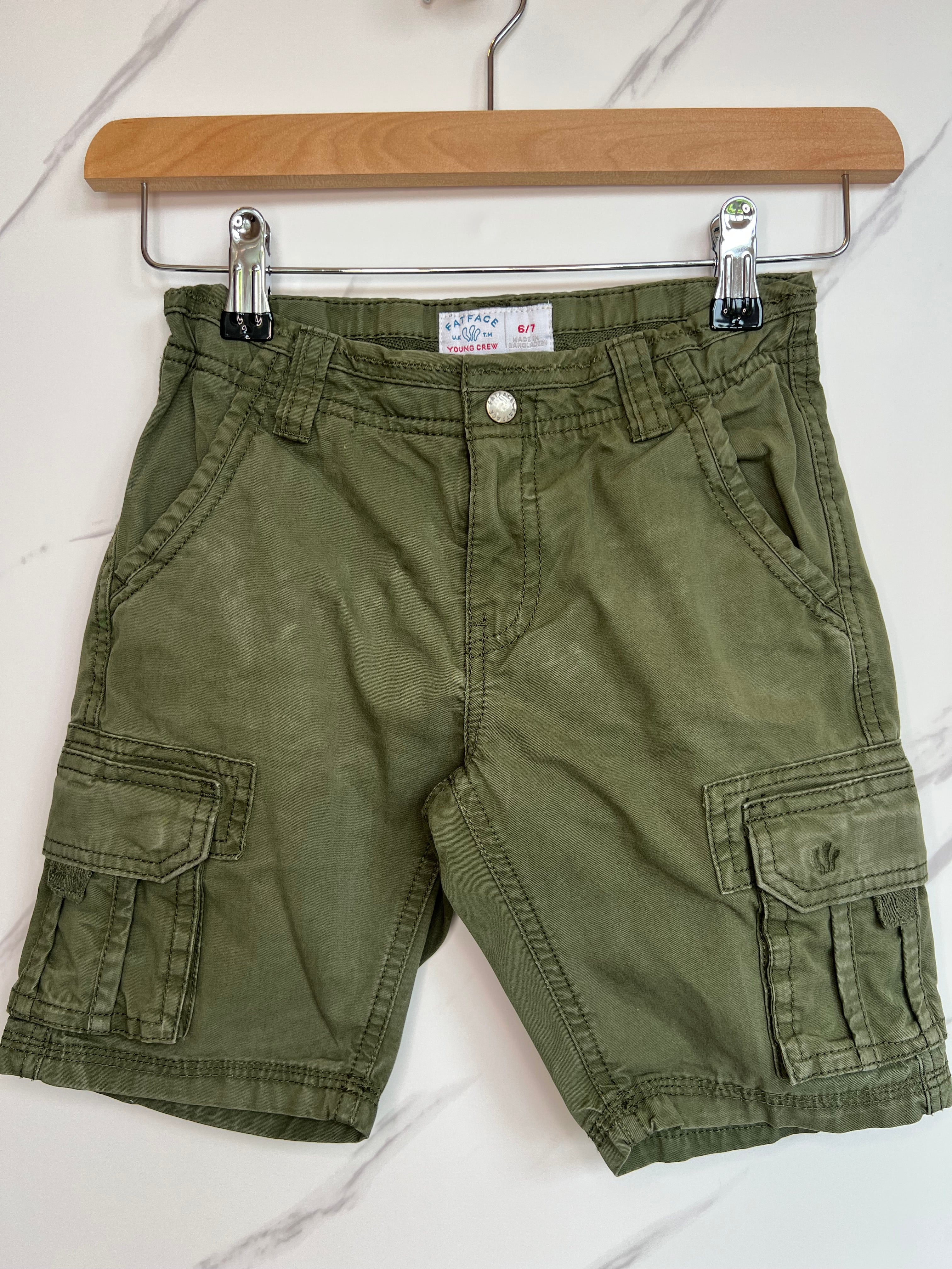 Fatface Khaki Cargo Shorts Age 6-7 Years