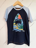FatFace Navy Tropical Shark T-Shirt Age 7-8 Years