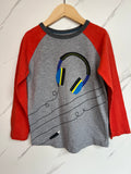 Boden Grey & Red Headphones Long-Sleeved Top Age 5-6 Years