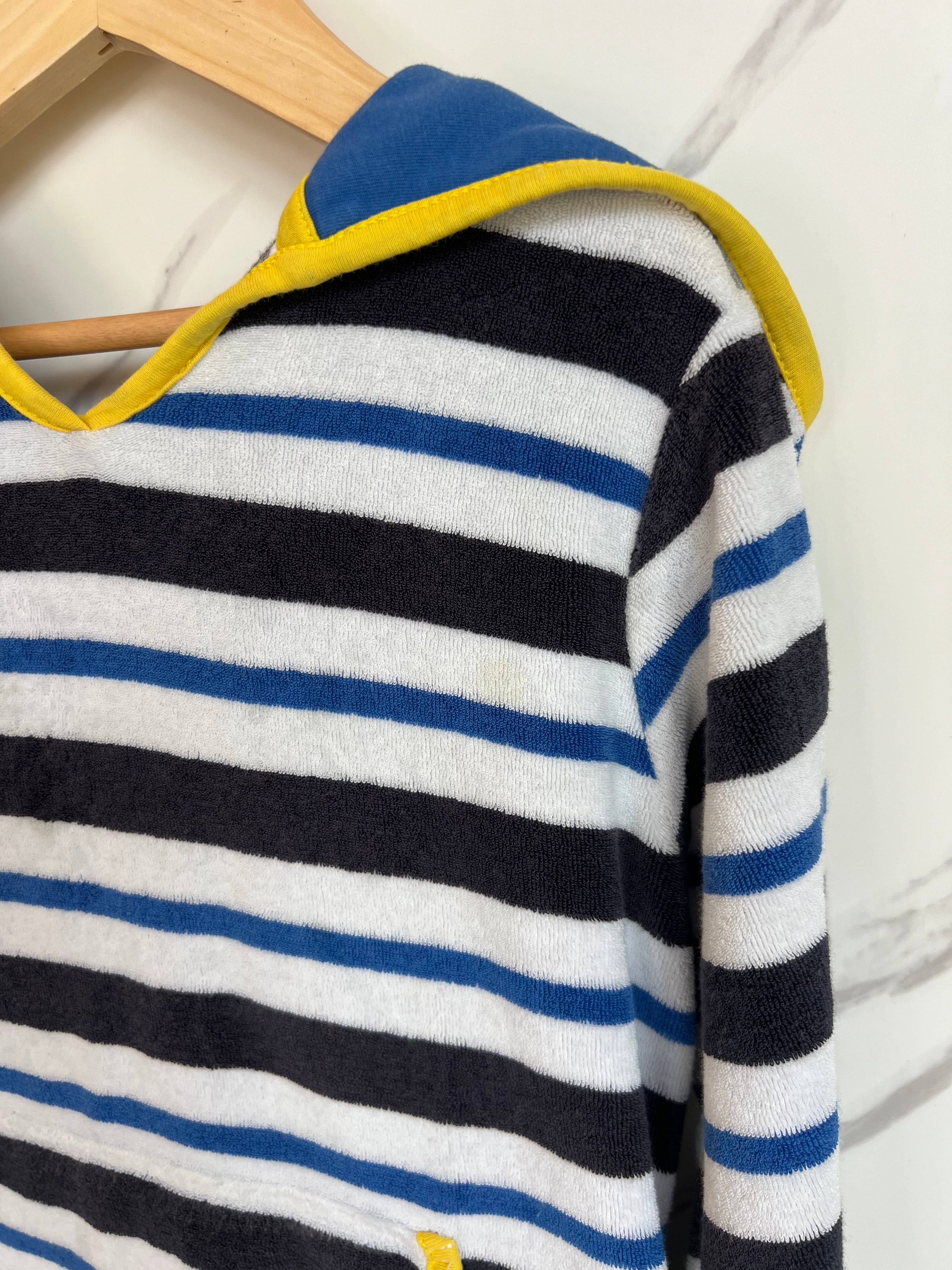 FatFace Striped Hooded Towelling Swim Robe Age 5-6 Years
