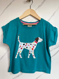 Frugi Turquoise Dalmatian T-Shirt Age 5-6 Years