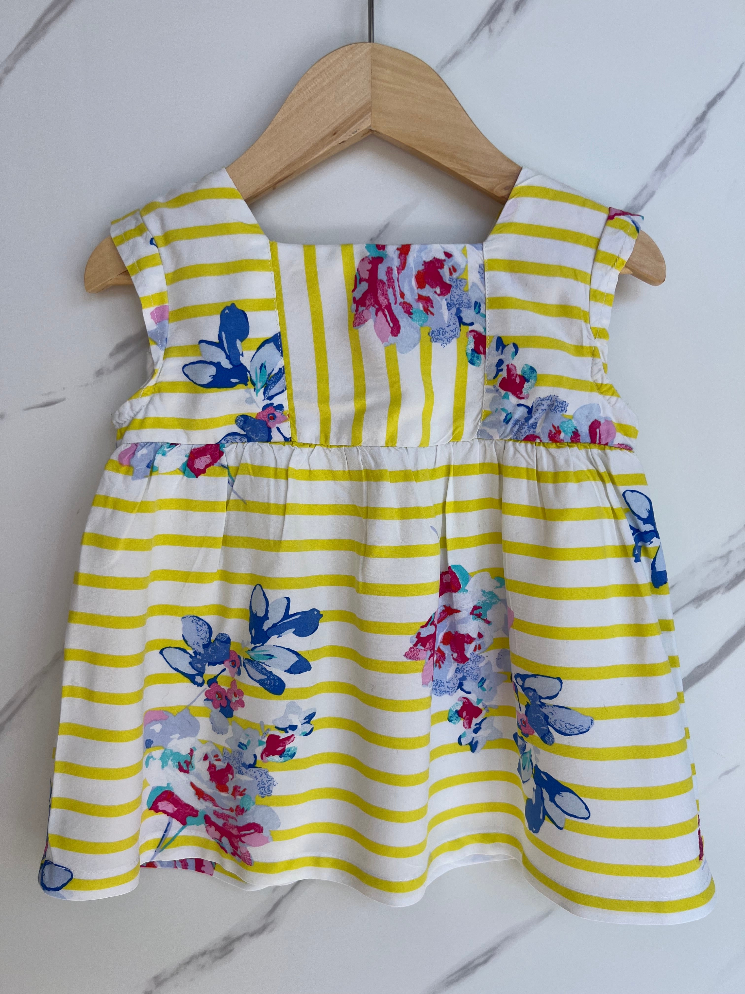 Joules Yellow Striped Floral Floaty Vest Age 3 Years