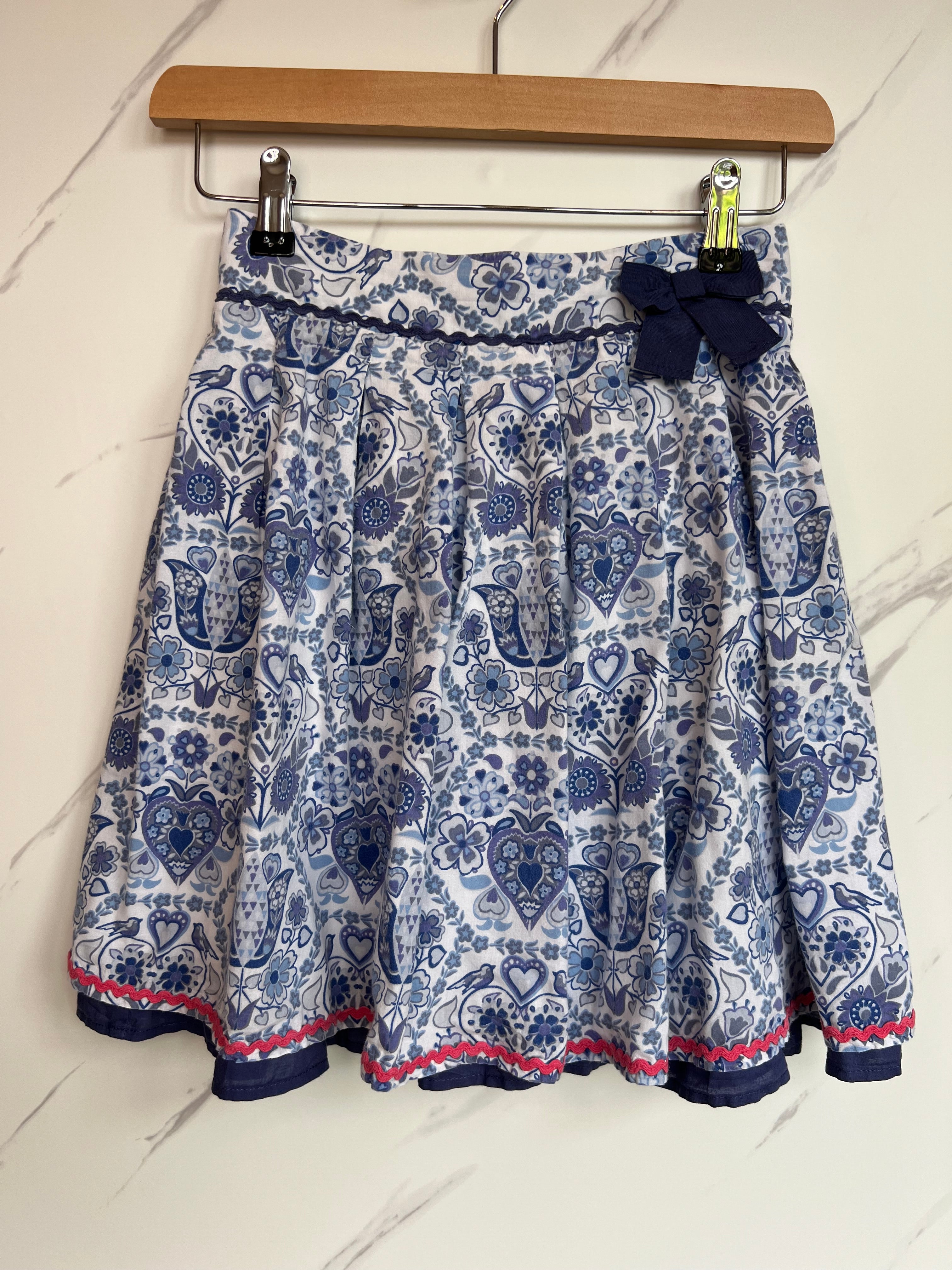 Monsoon Blue & White Floral Skirt Age 12-13 Years