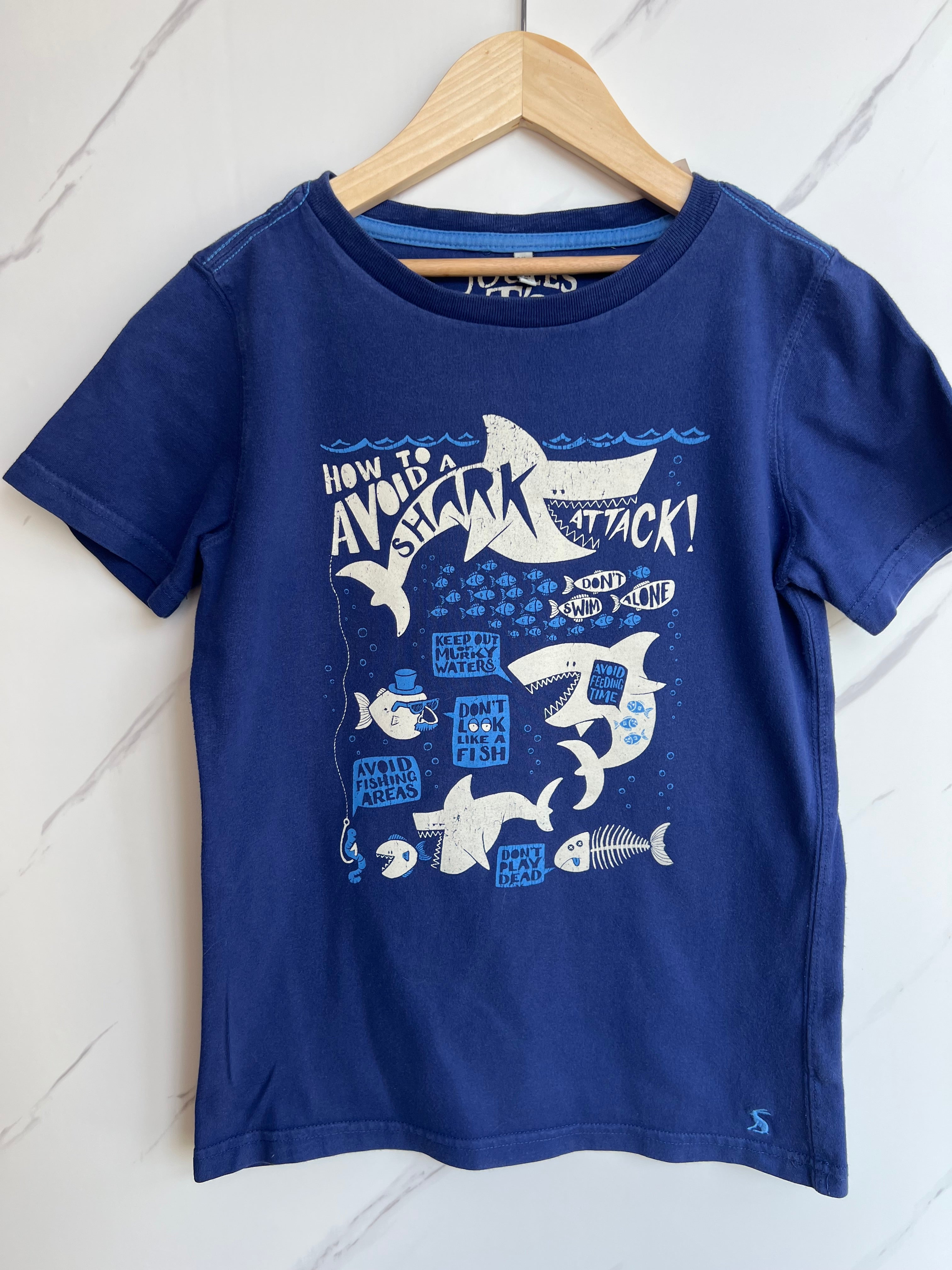 Joules Blue Shark Attack T-Shirt Age 9-10 Years