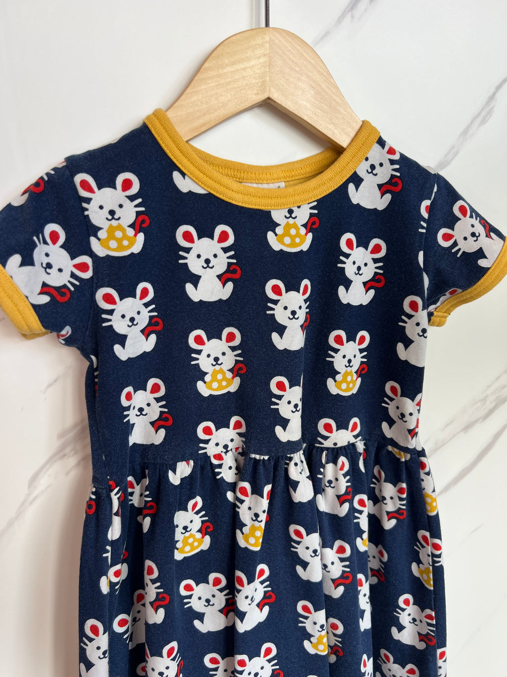 Maxomorra Navy Mouse Skater Dress Age 2-3 Years