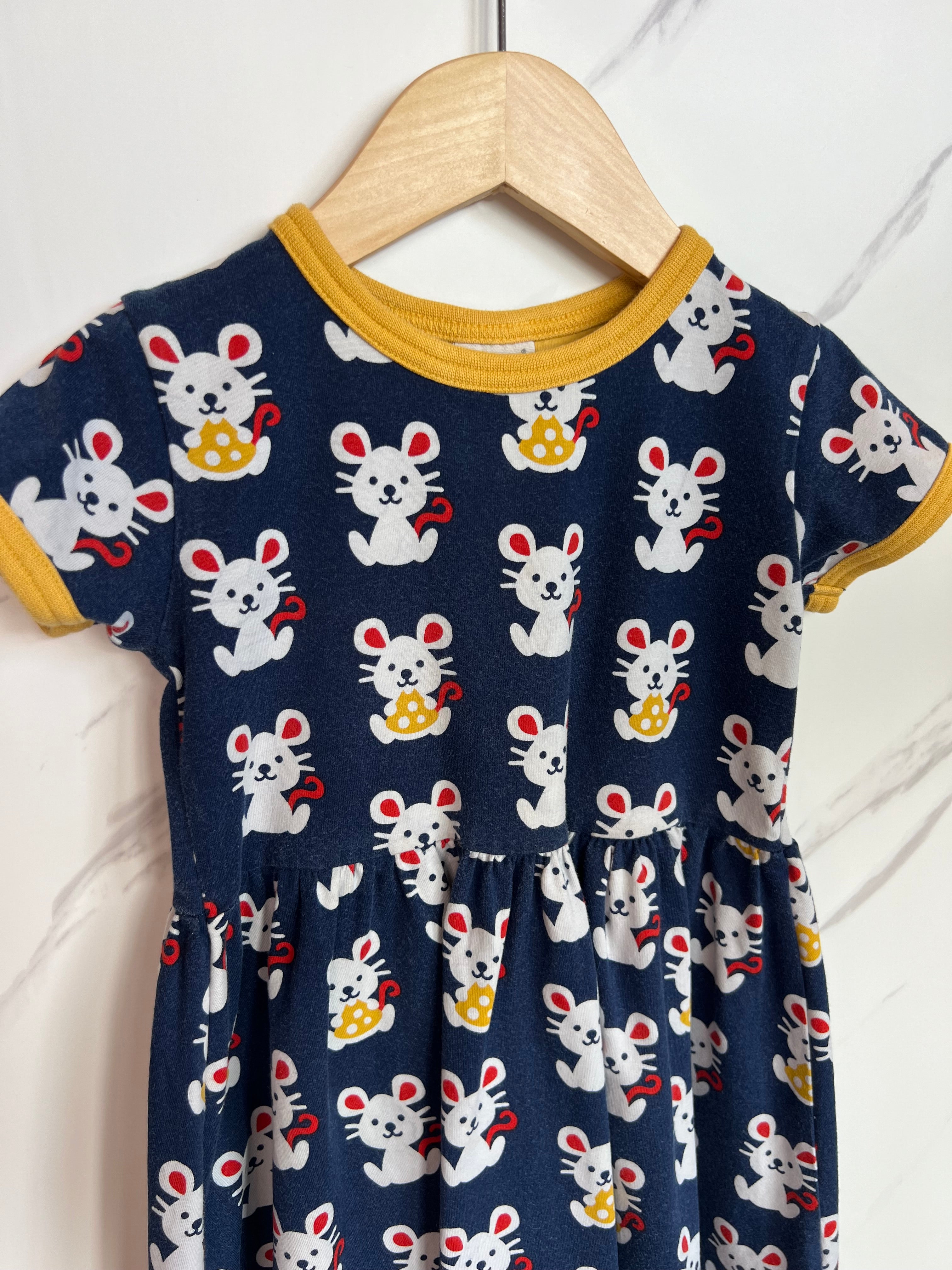Maxomorra Navy Mouse Skater Dress Age 2-3 Years