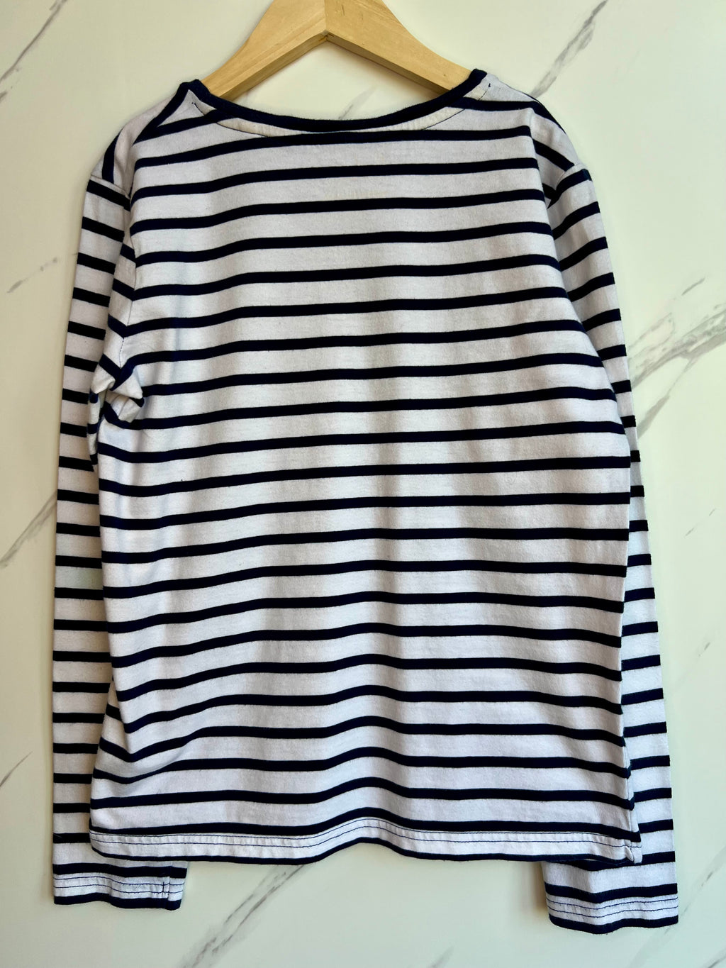 Boden Navy & White Striped Long-Sleeved Top Age 11-12 Years