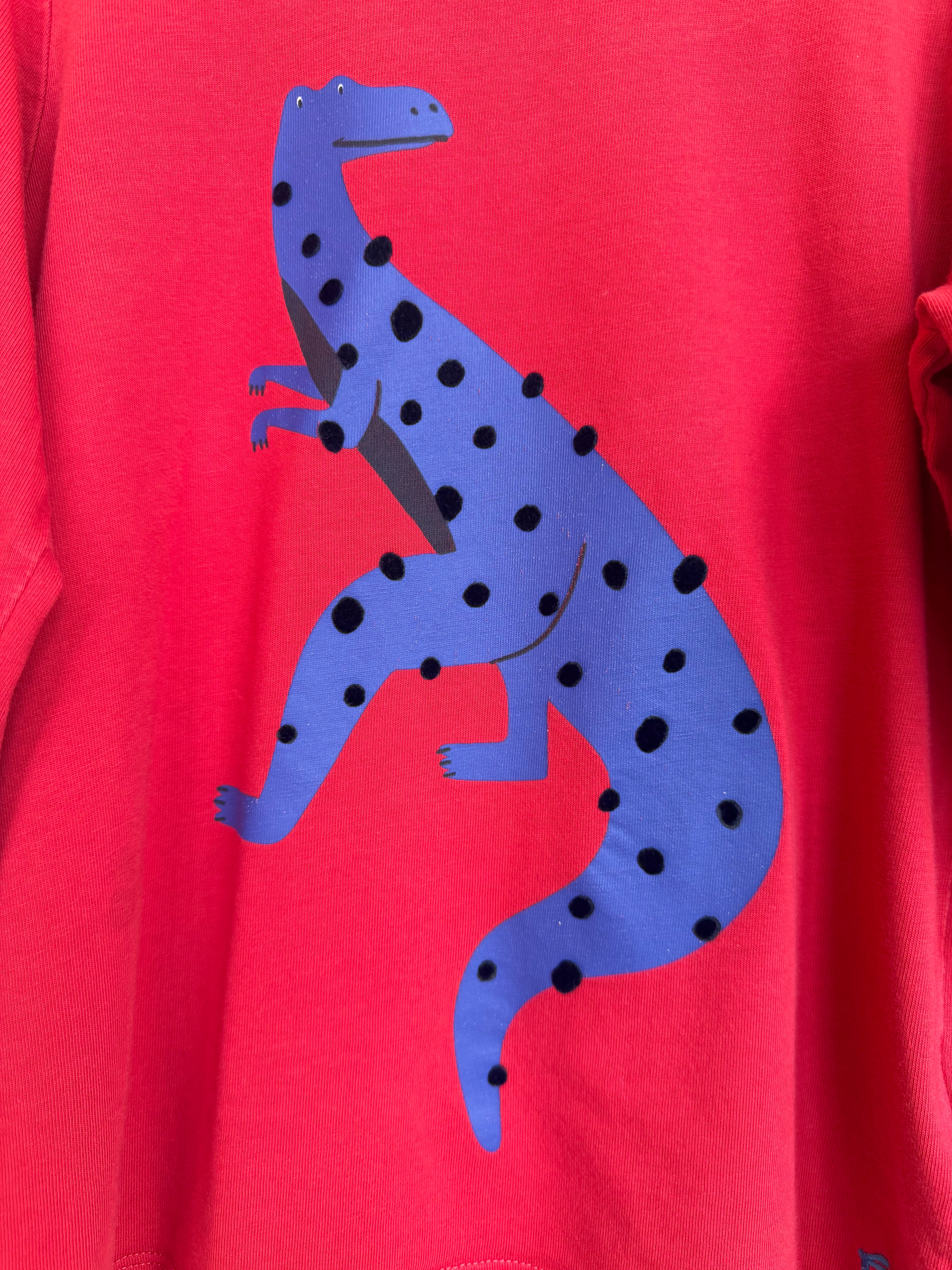 Joules Red Dino Long-Sleeved Top Age 7 Years