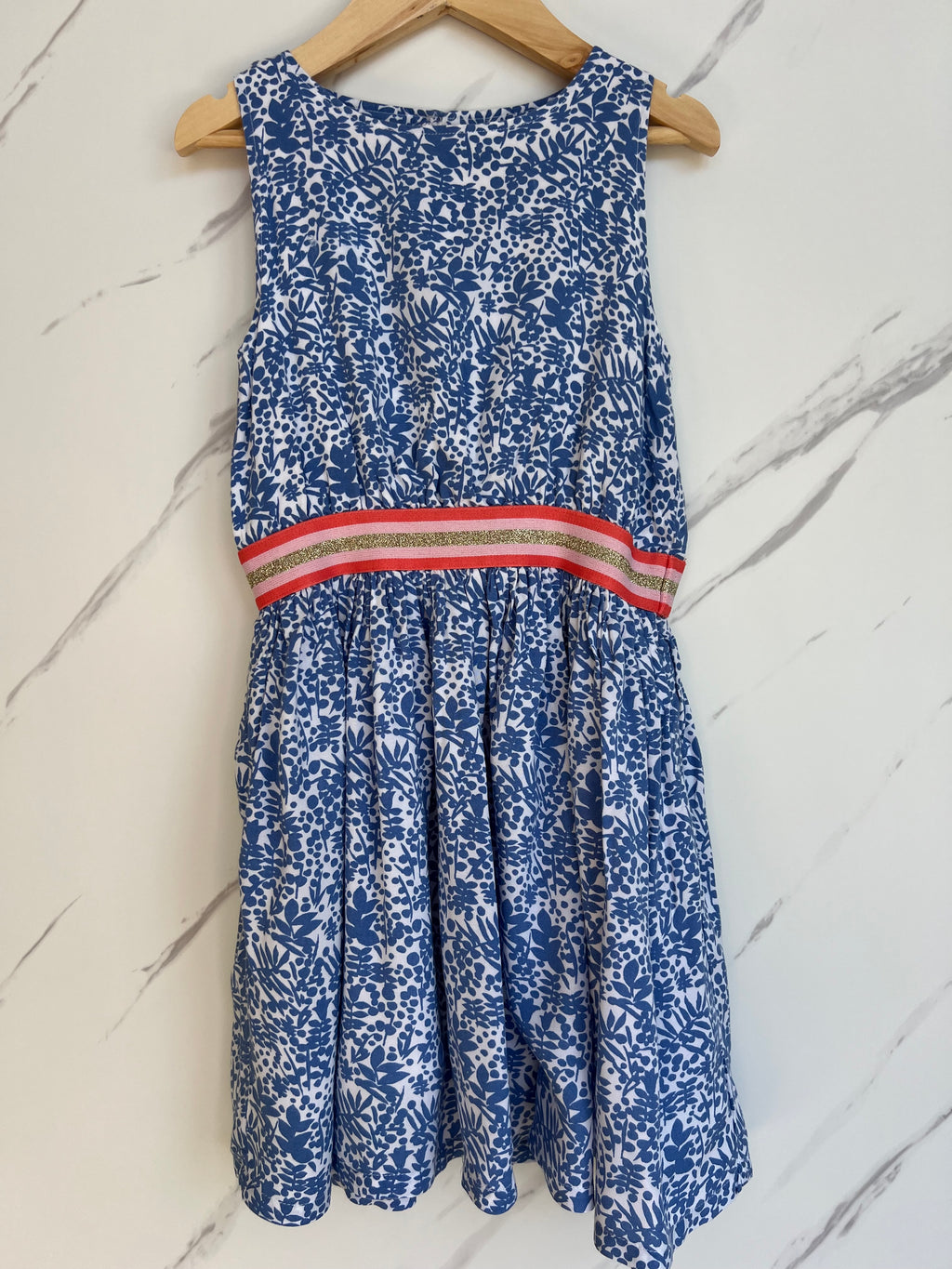 Boden Leaf-Print Summer Dress Age 6-7 Years