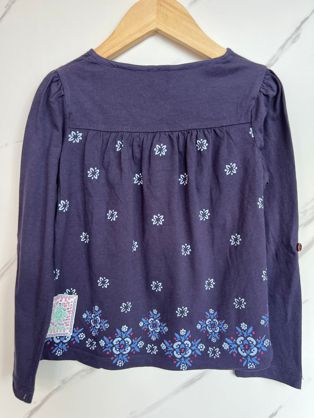 Fatface Blue Floral Lightweight Top Age 4-5 Years