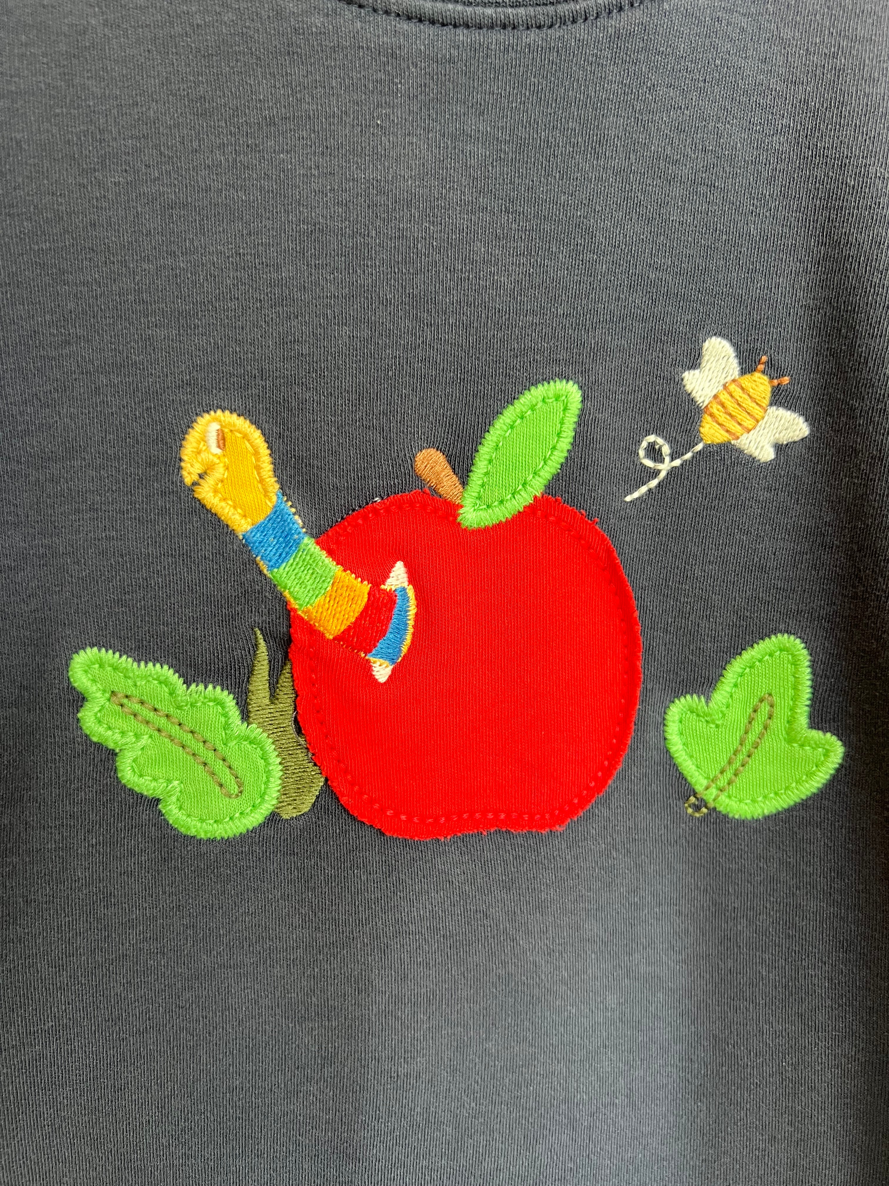 Frugi Navy National Trust Red Apple T-Shirt Age 4-5 Years *