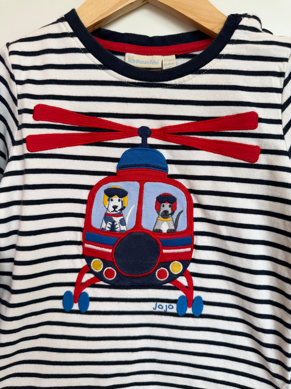 JoJo Maman Bebe Helicopter Long-Sleeved Top Age 4-5 Years