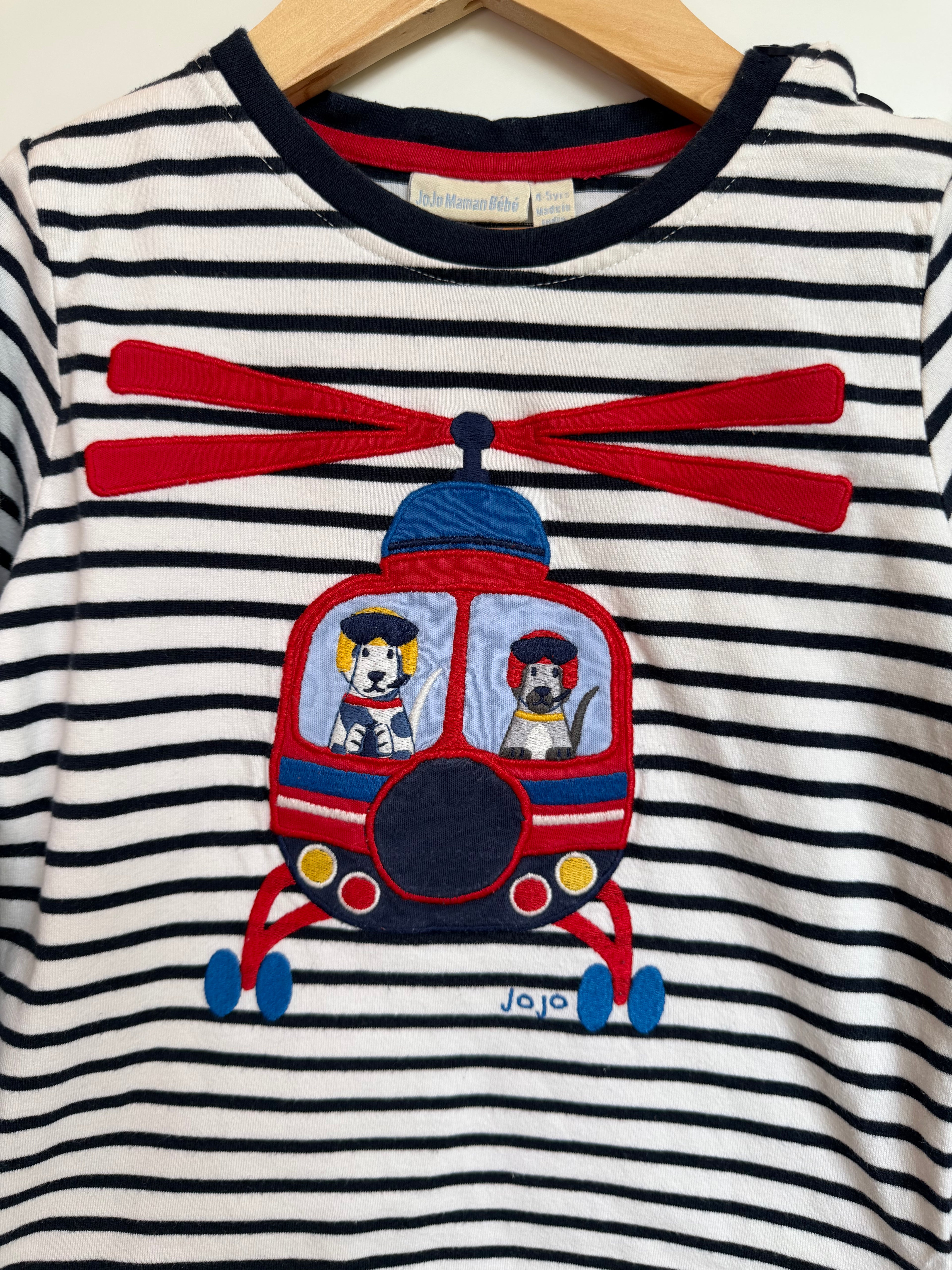 JoJo Maman Bebe Helicopter Long-Sleeved Top Age 4-5 Years